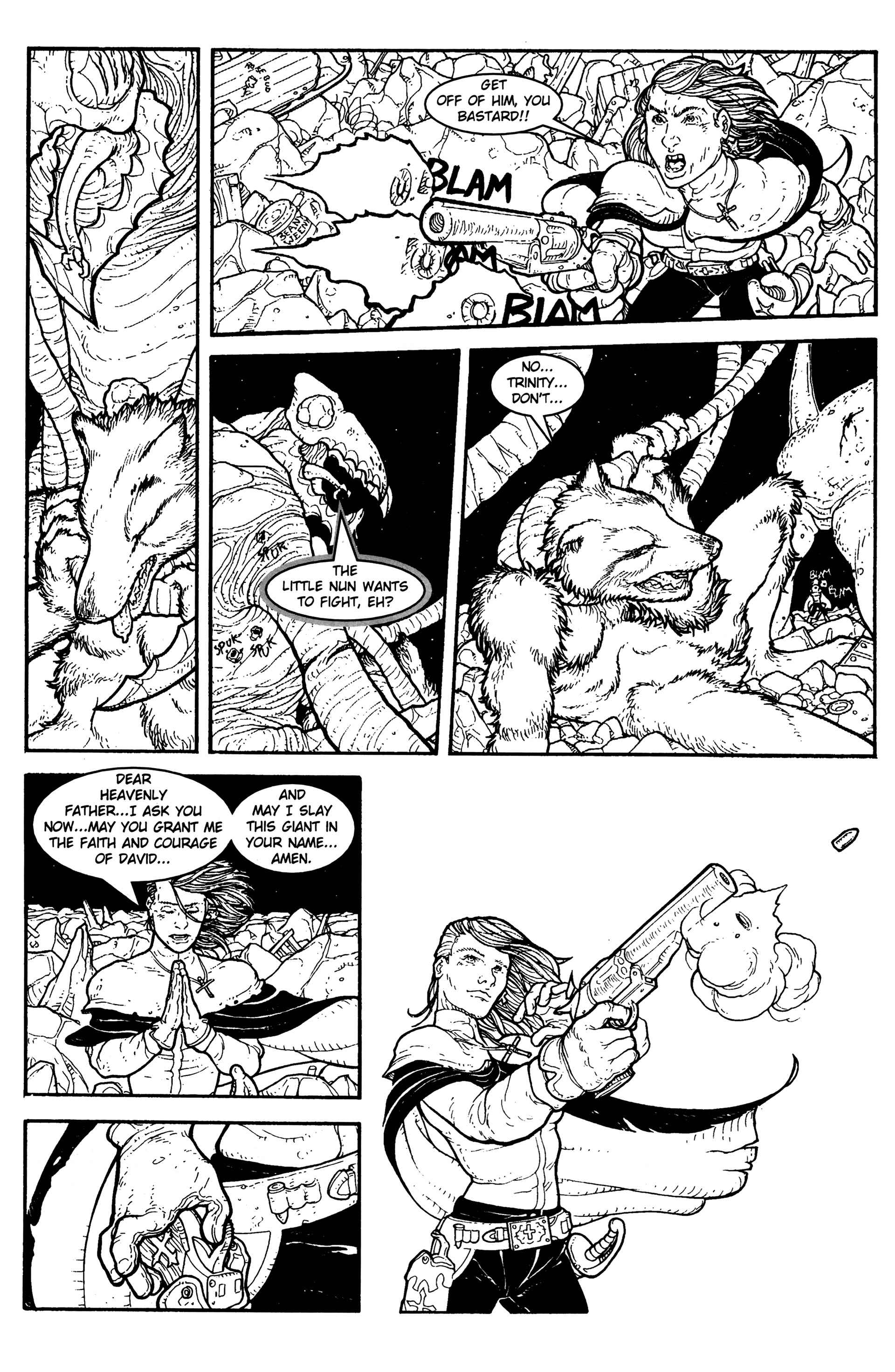 Read online Warrior Nun: Black & White comic -  Issue #17 - 20