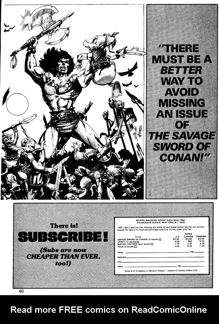 Read online The Savage Sword Of Conan comic -  Issue #34 - 60
