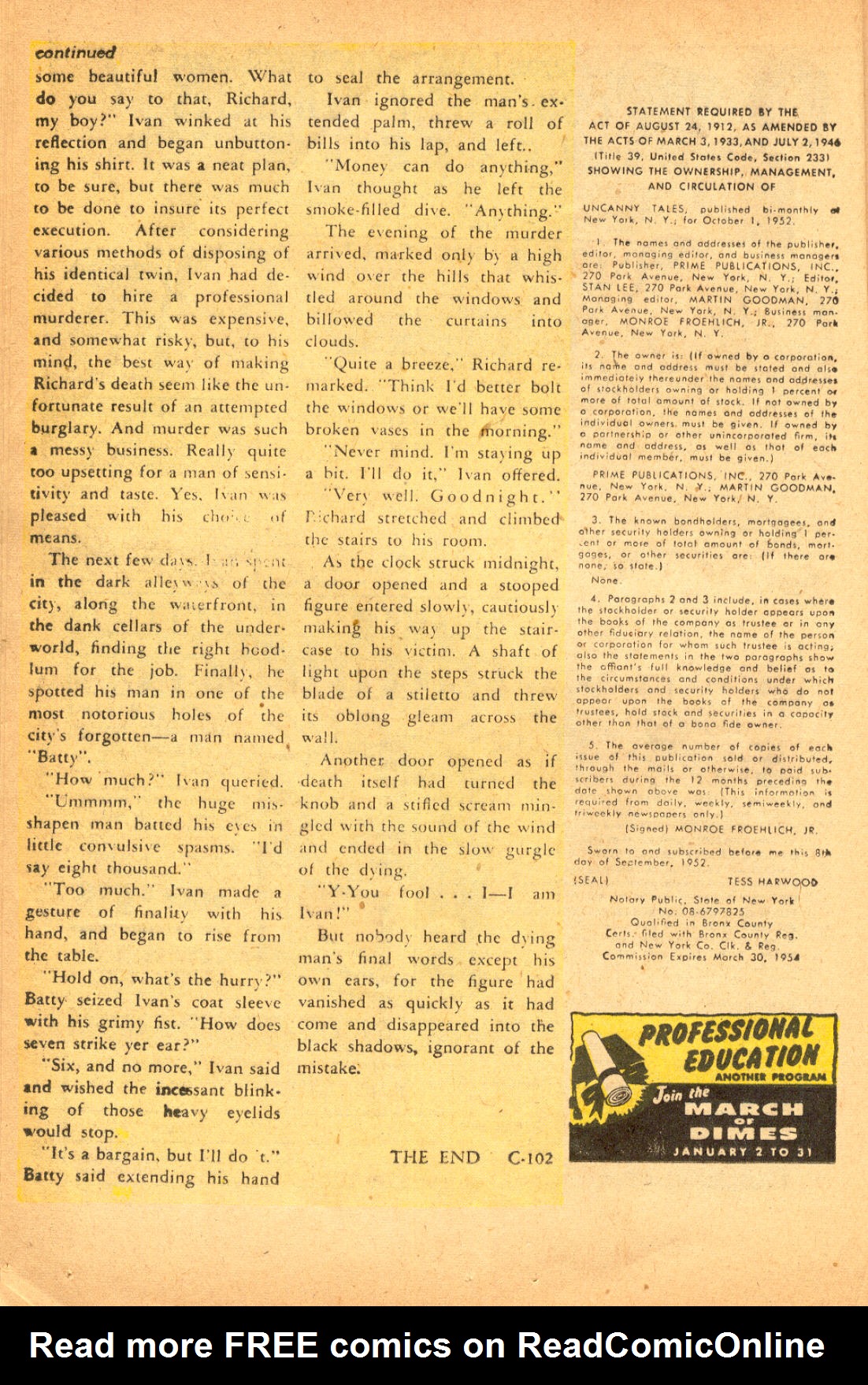 Read online Uncanny Tales comic -  Issue #7 - 16