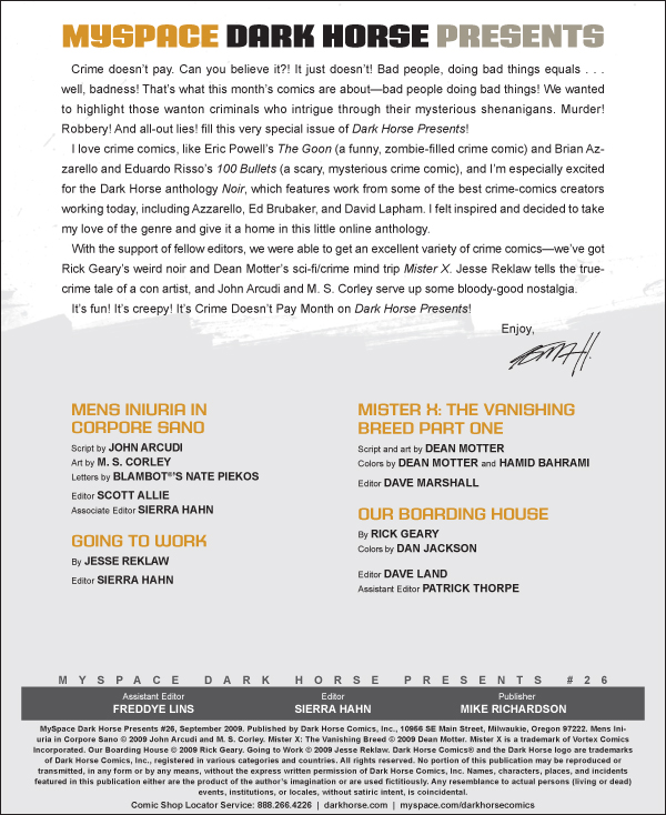 Read online MySpace Dark Horse Presents comic -  Issue #26 - 27