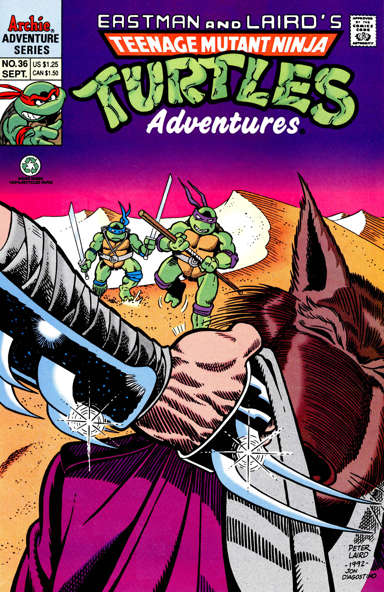 Read online Teenage Mutant Ninja Turtles Adventures (1989) comic -  Issue #36 - 1