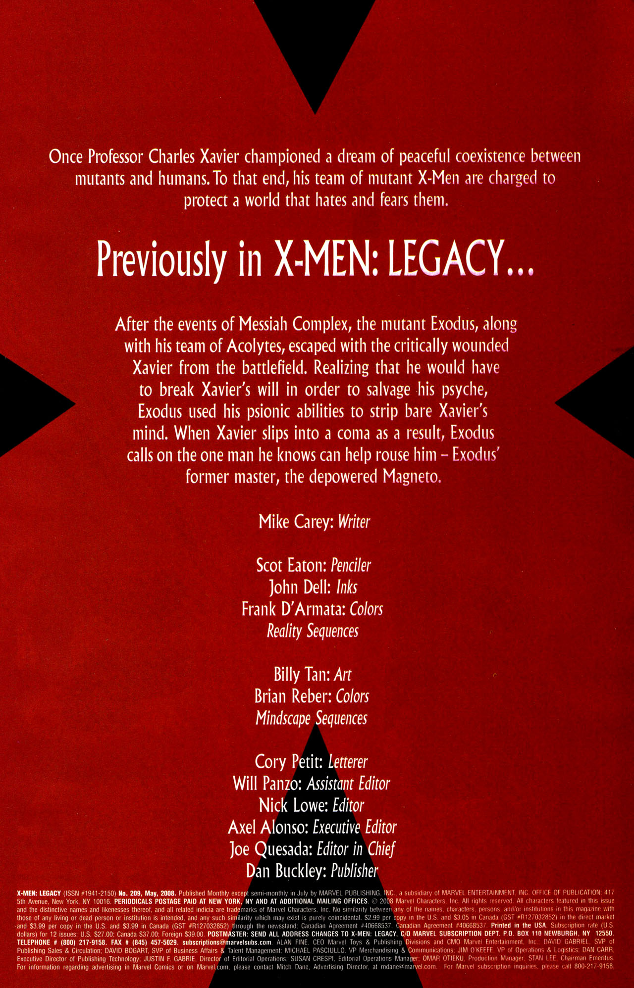 Read online X-Men Legacy (2008) comic -  Issue #209 - 2