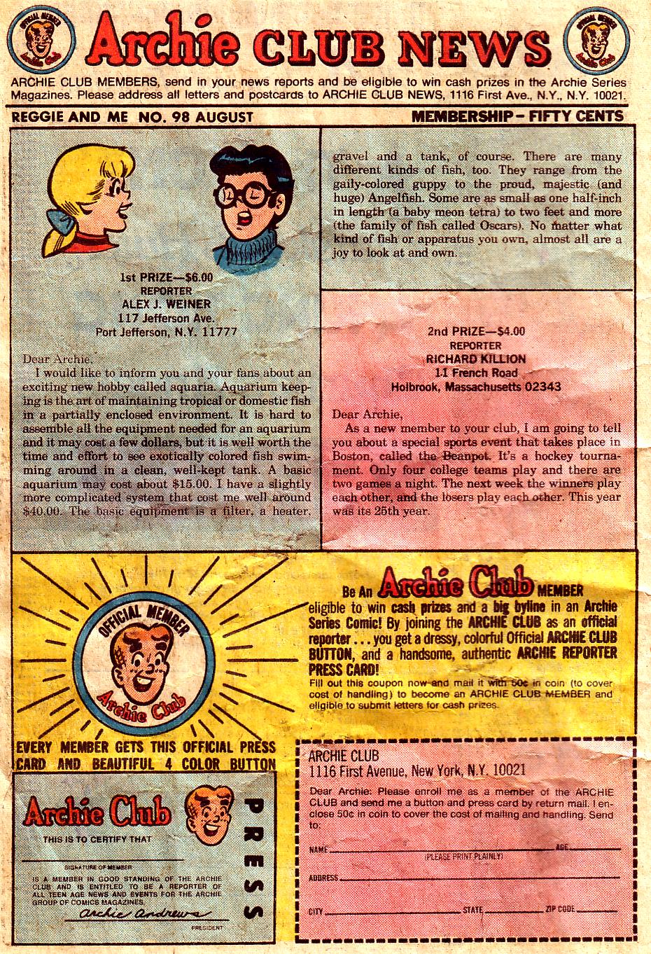 Read online Reggie and Me (1966) comic -  Issue #98 - 26