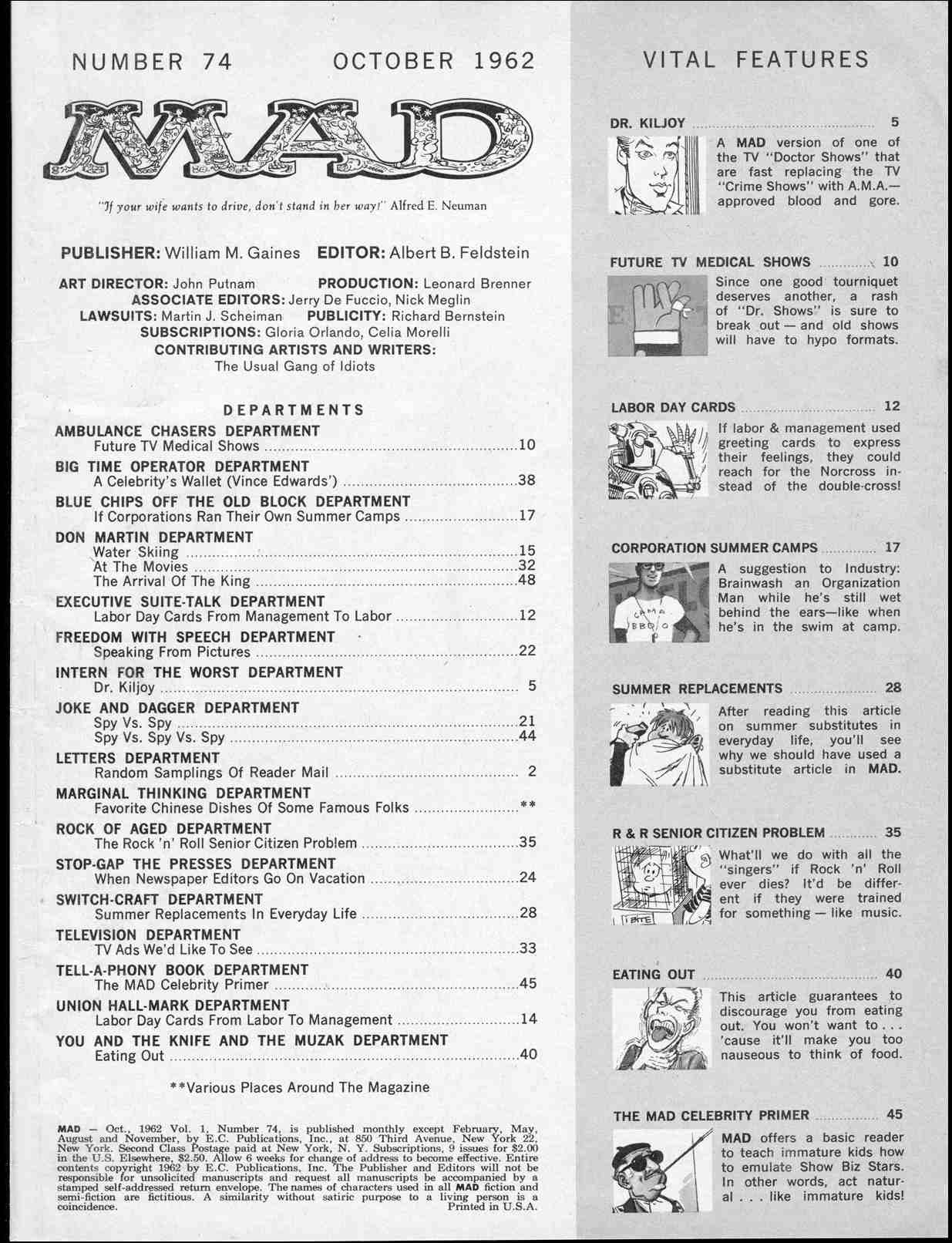 Read online MAD comic -  Issue #74 - 3