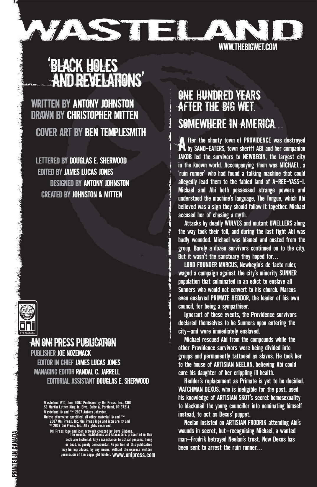 Read online Wasteland (2006) comic -  Issue #10 - 2