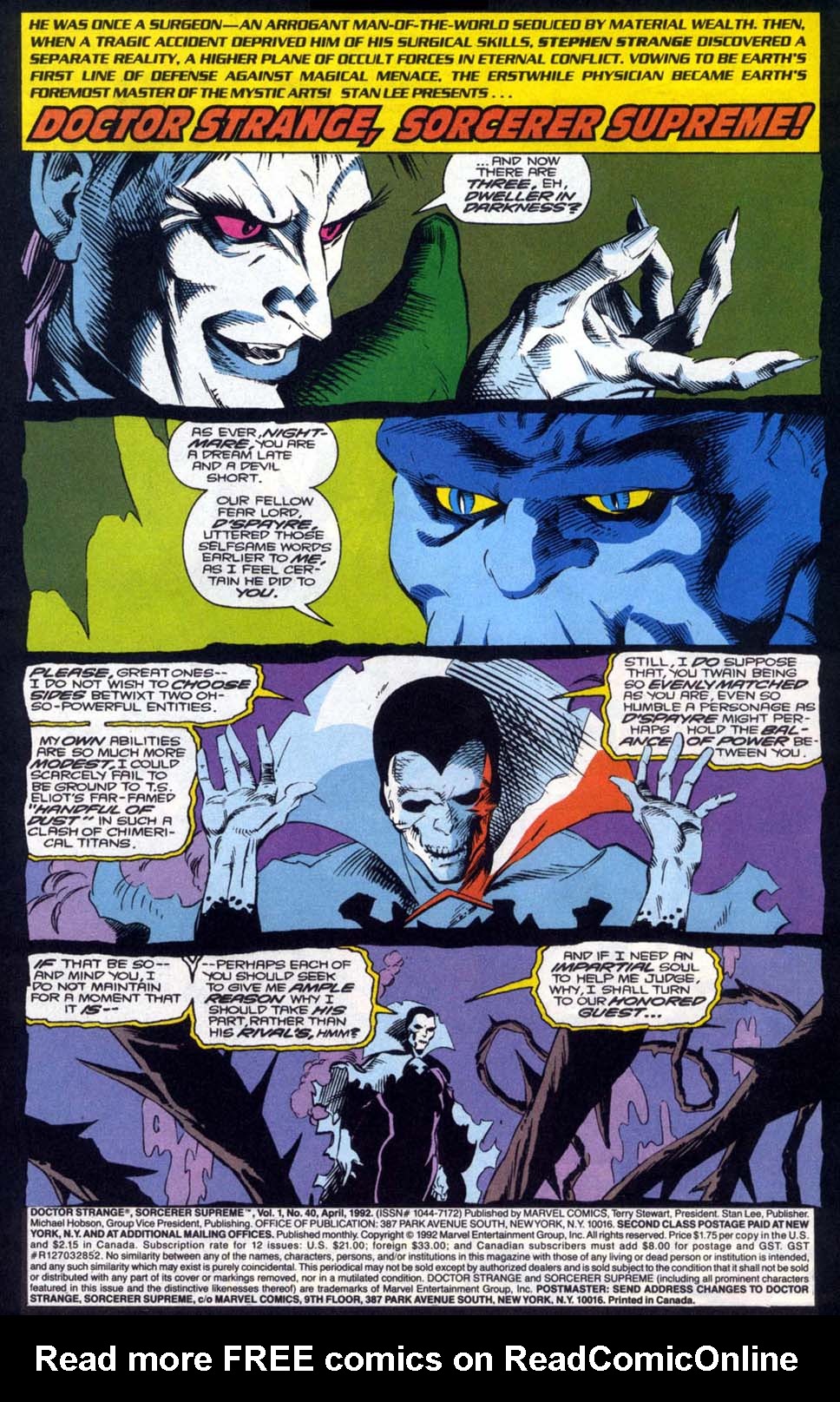 Read online Doctor Strange: Sorcerer Supreme comic -  Issue #40 - 2