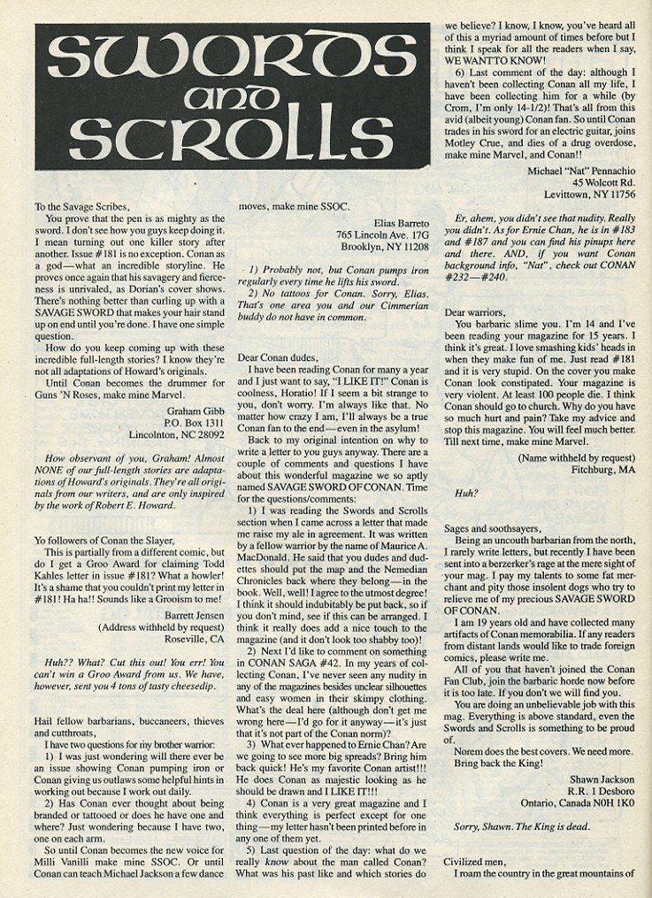 Read online The Savage Sword Of Conan comic -  Issue #185 - 64