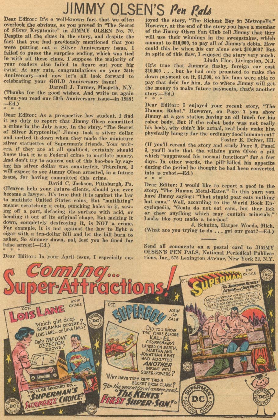 Read online Superman's Pal Jimmy Olsen comic -  Issue #72 - 22
