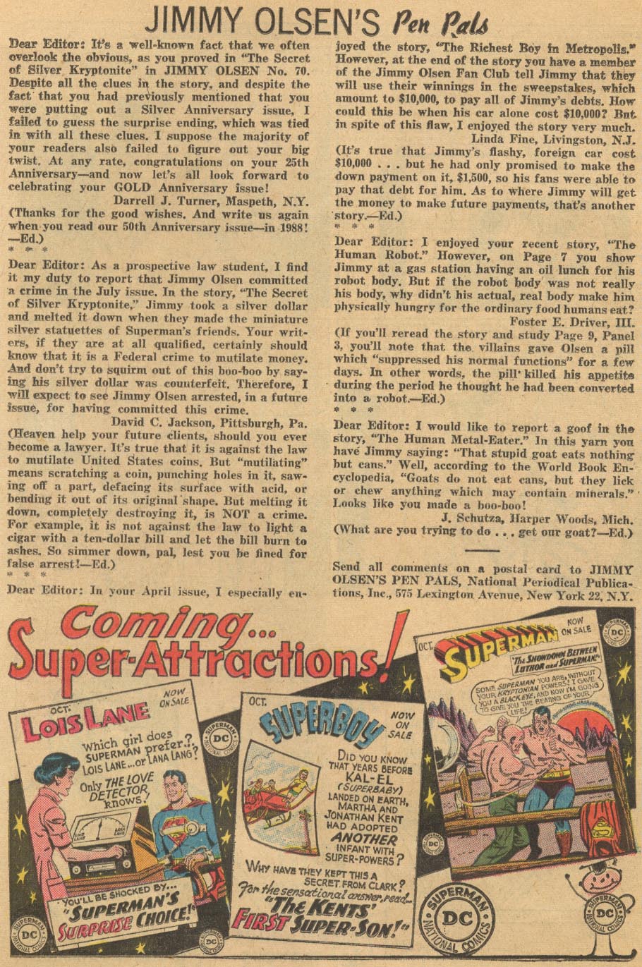 Read online Superman's Pal Jimmy Olsen comic -  Issue #72 - 22