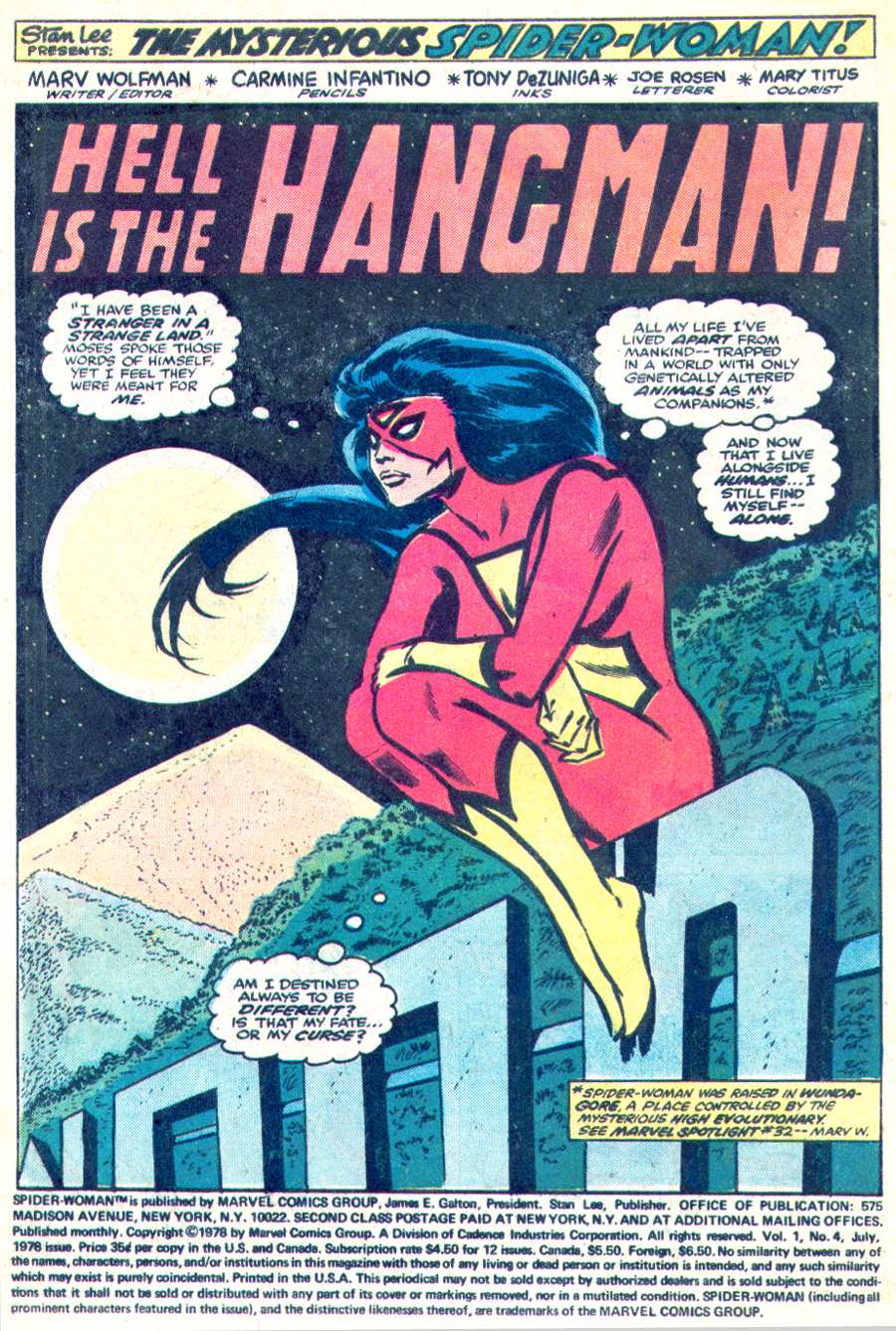 Read online Spider-Woman (1978) comic -  Issue #4 - 2