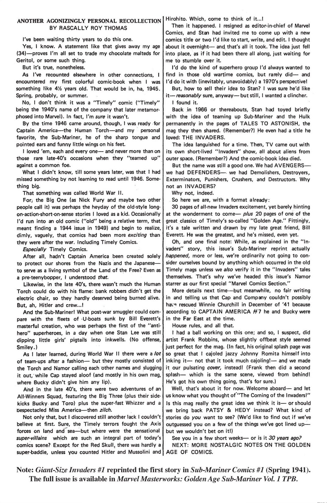 Read online The Invaders Classic comic -  Issue # TPB 1 (Part 1) - 33