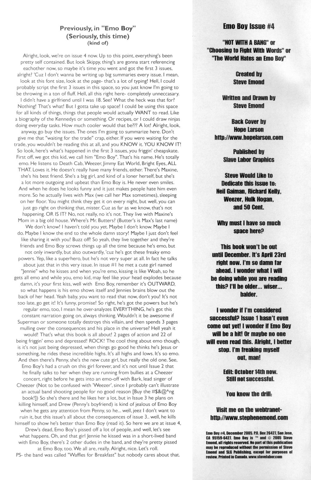 Read online Emo Boy comic -  Issue #4 - 2