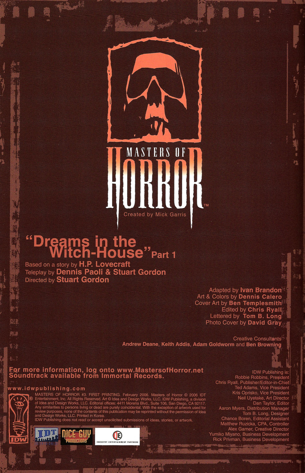 Read online Masters of Horror comic -  Issue #3 - 2