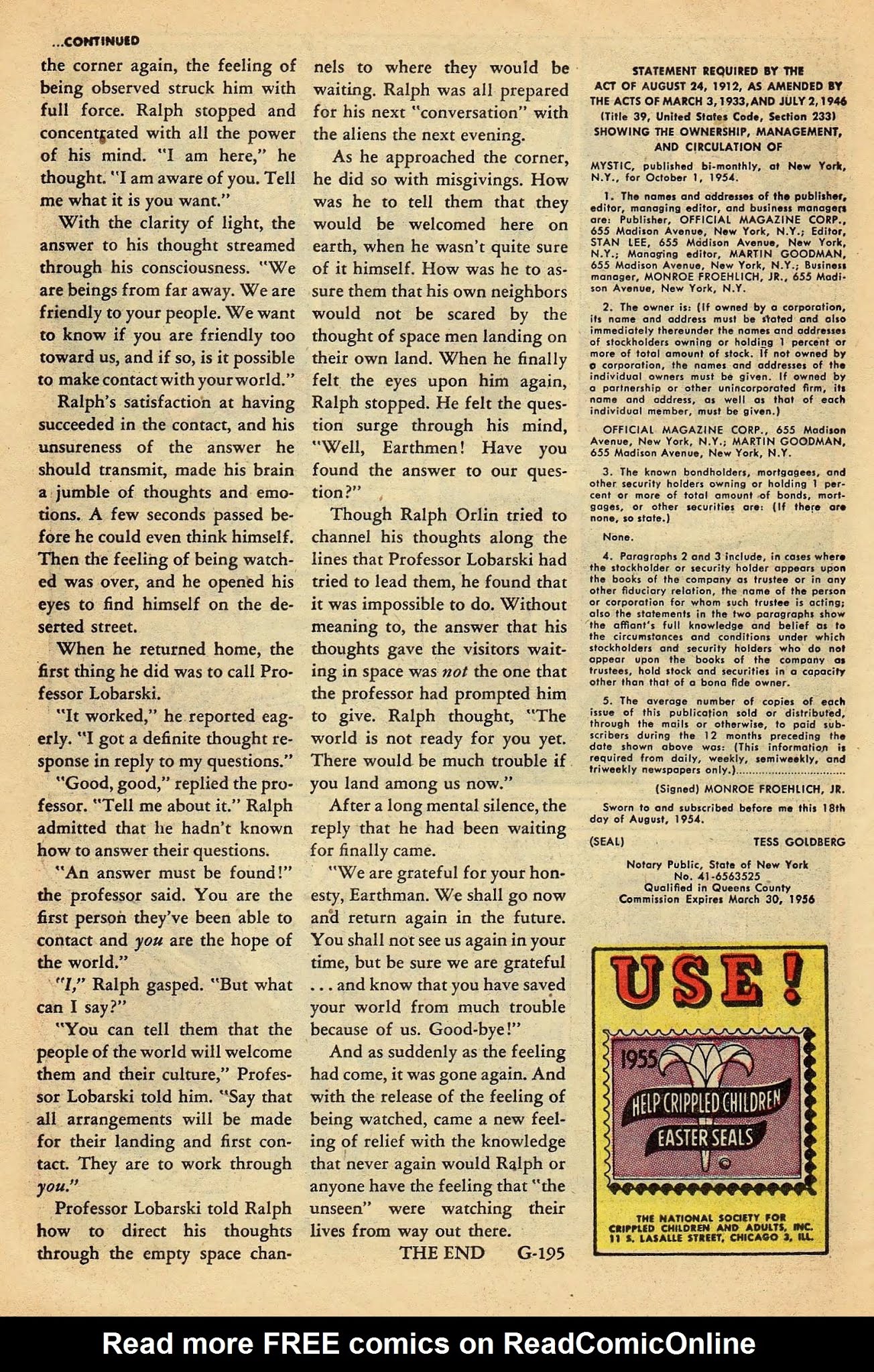 Read online Mystic (1951) comic -  Issue #38 - 25