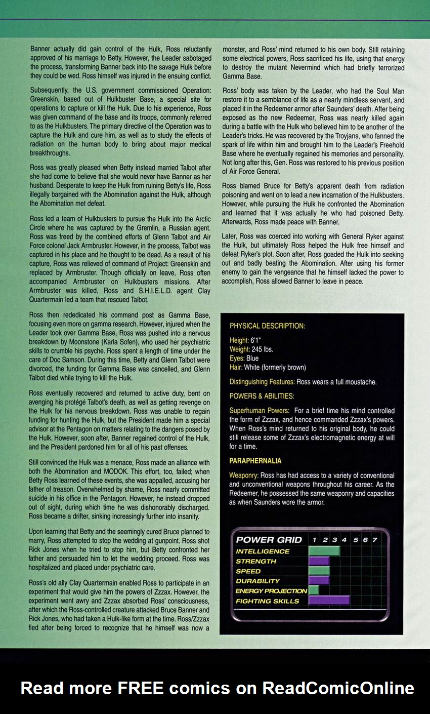 The Official Handbook of the Marvel Universe: Hulk issue Full - Page 39