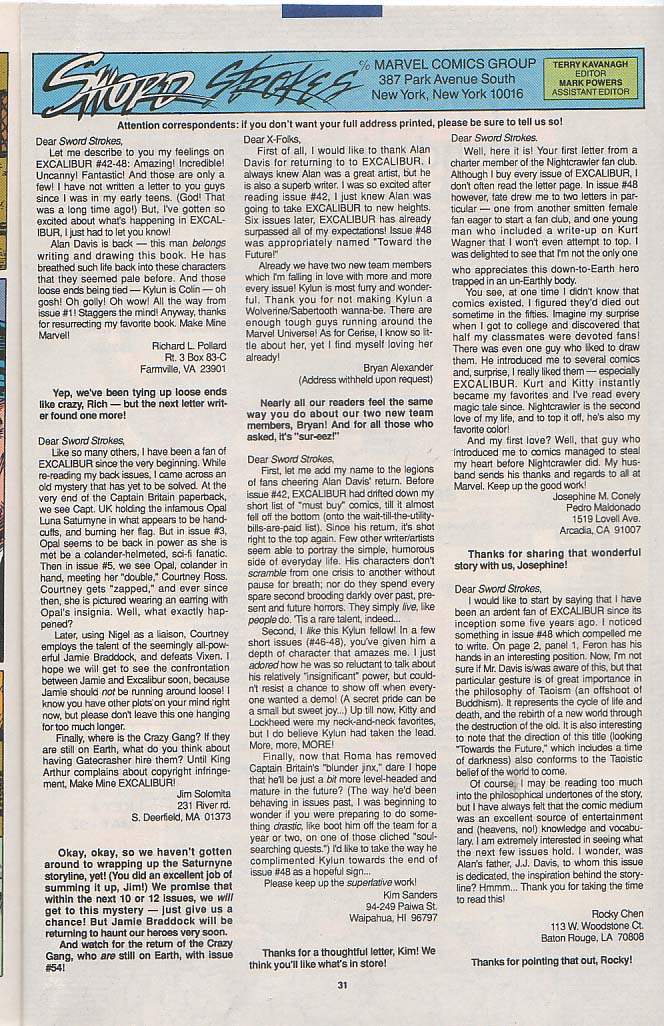 Read online Excalibur (1988) comic -  Issue #52 - 24