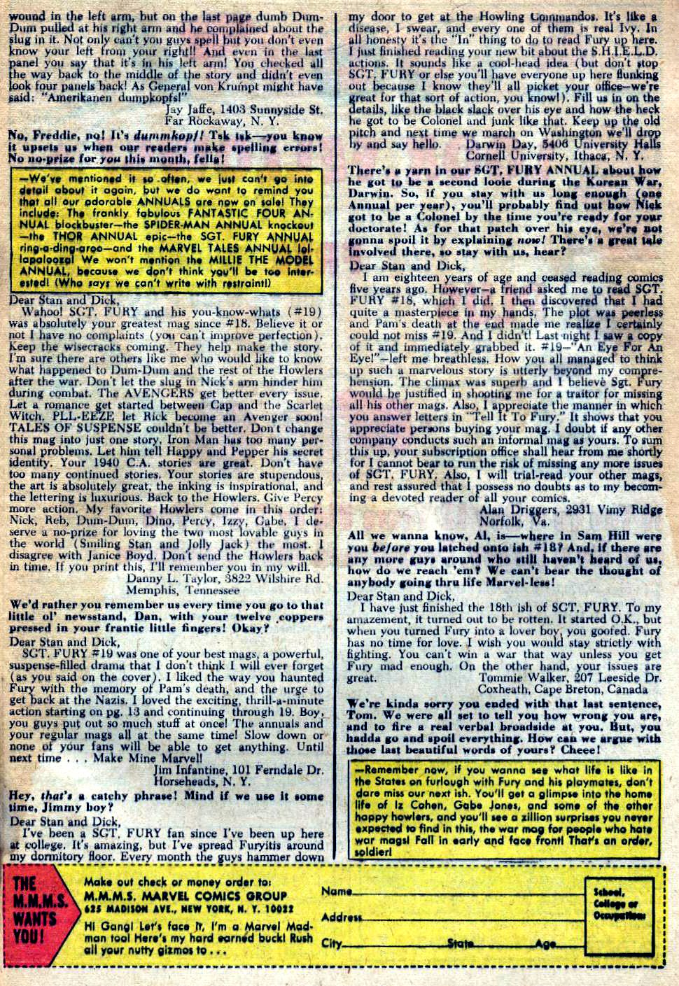 Read online Sgt. Fury comic -  Issue #23 - 33