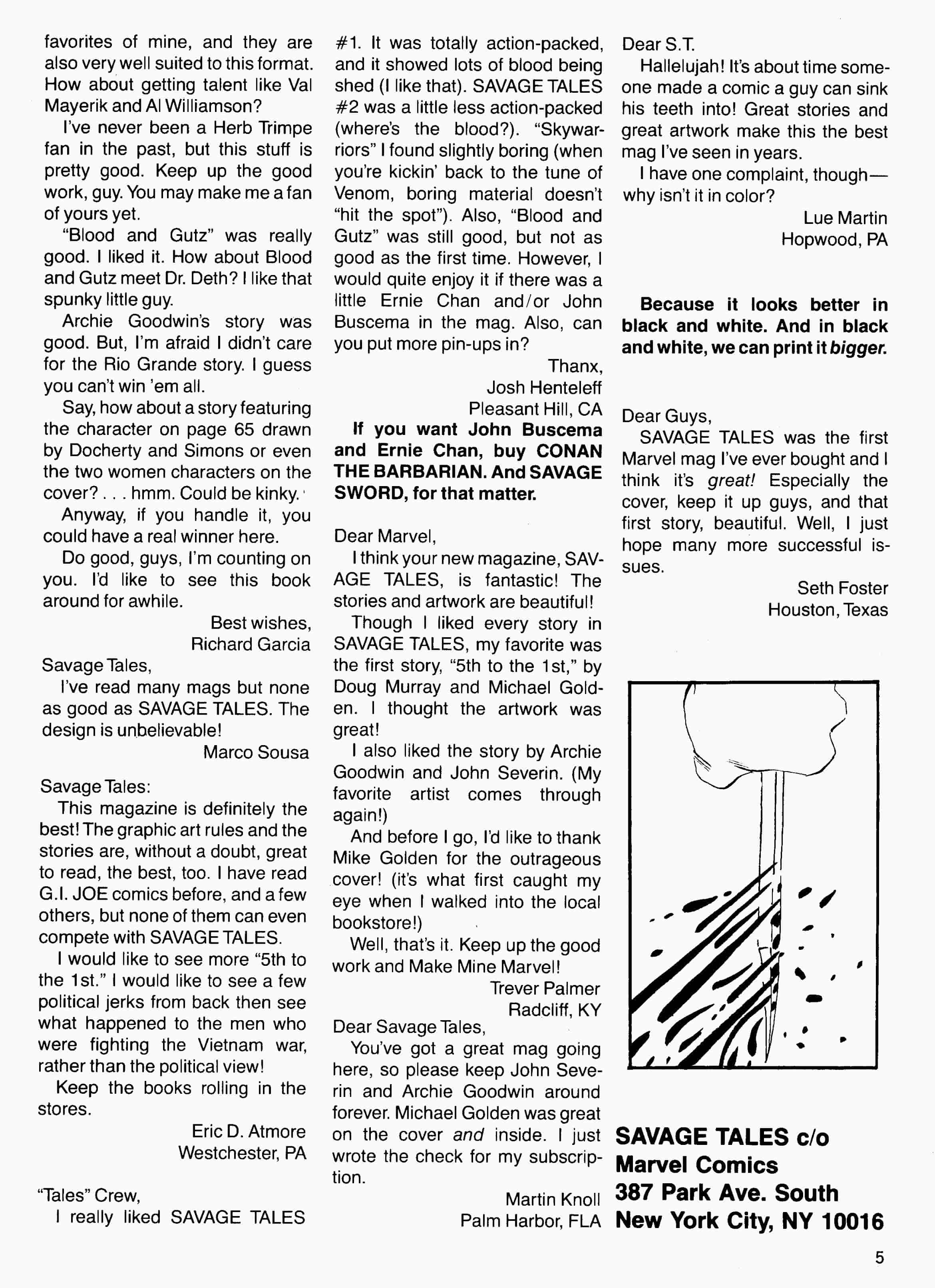 Read online Savage Tales (1985) comic -  Issue #4 - 5