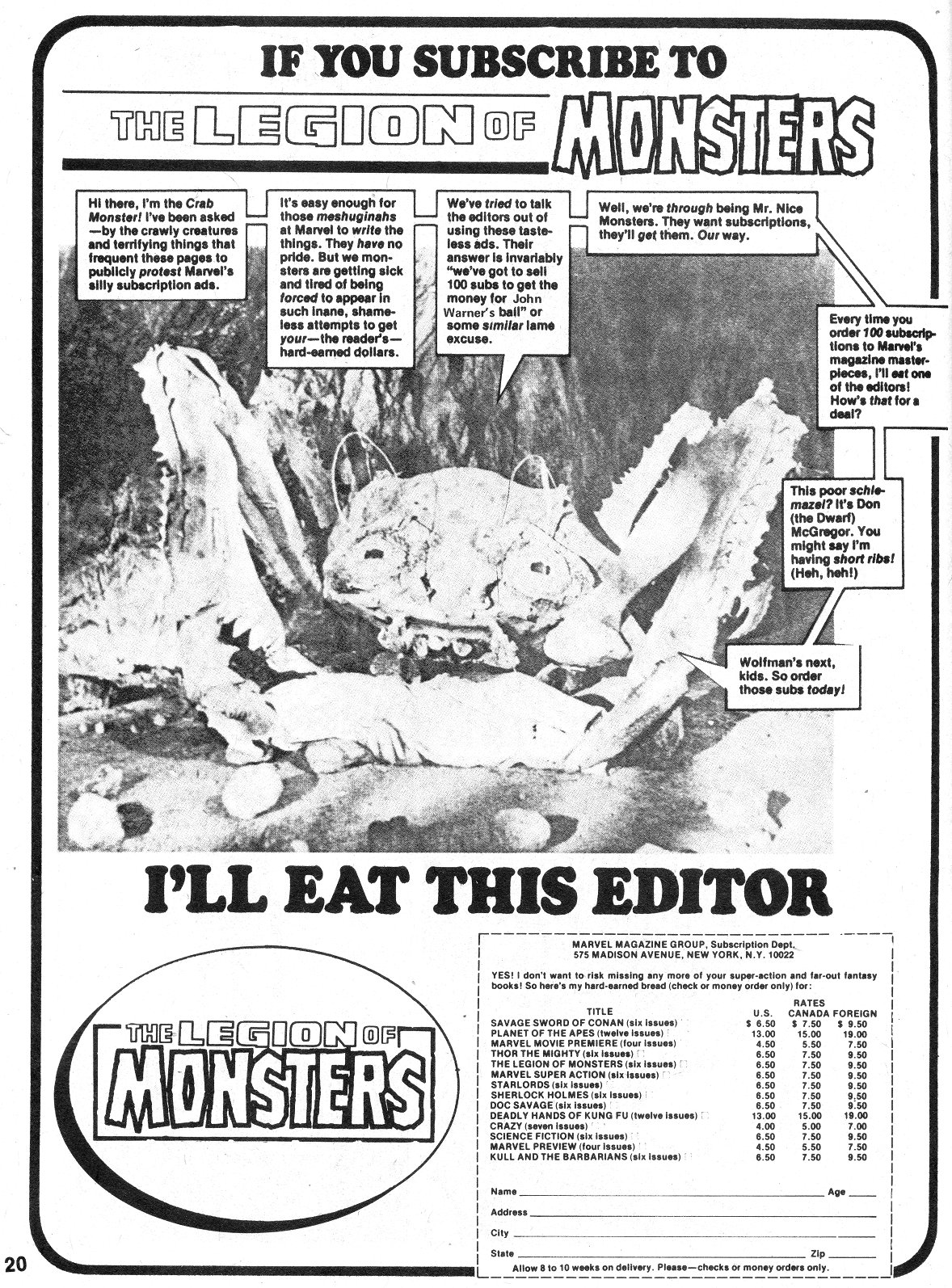 Read online Legion of Monsters (1975) comic -  Issue # Full - 20
