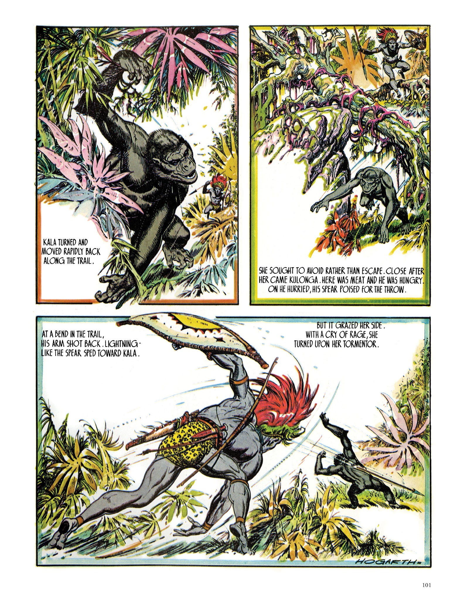 Read online Edgar Rice Burroughs' Tarzan: Burne Hogarth's Lord of the Jungle comic -  Issue # TPB - 101