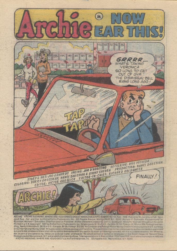Read online Archie...Archie Andrews, Where Are You? Digest Magazine comic -  Issue #54 - 2