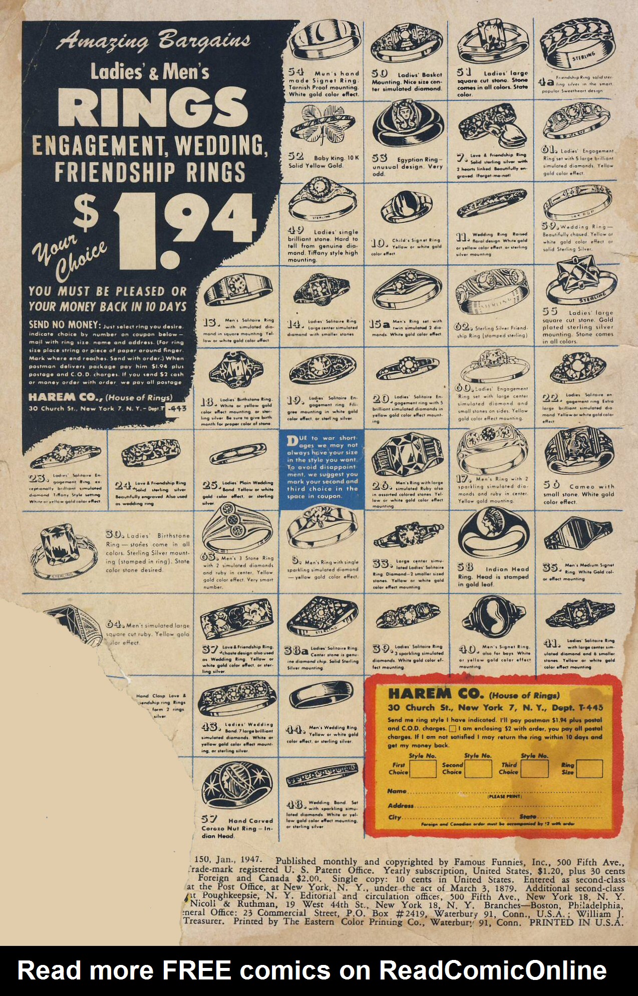 Read online Famous Funnies comic -  Issue #150 - 2