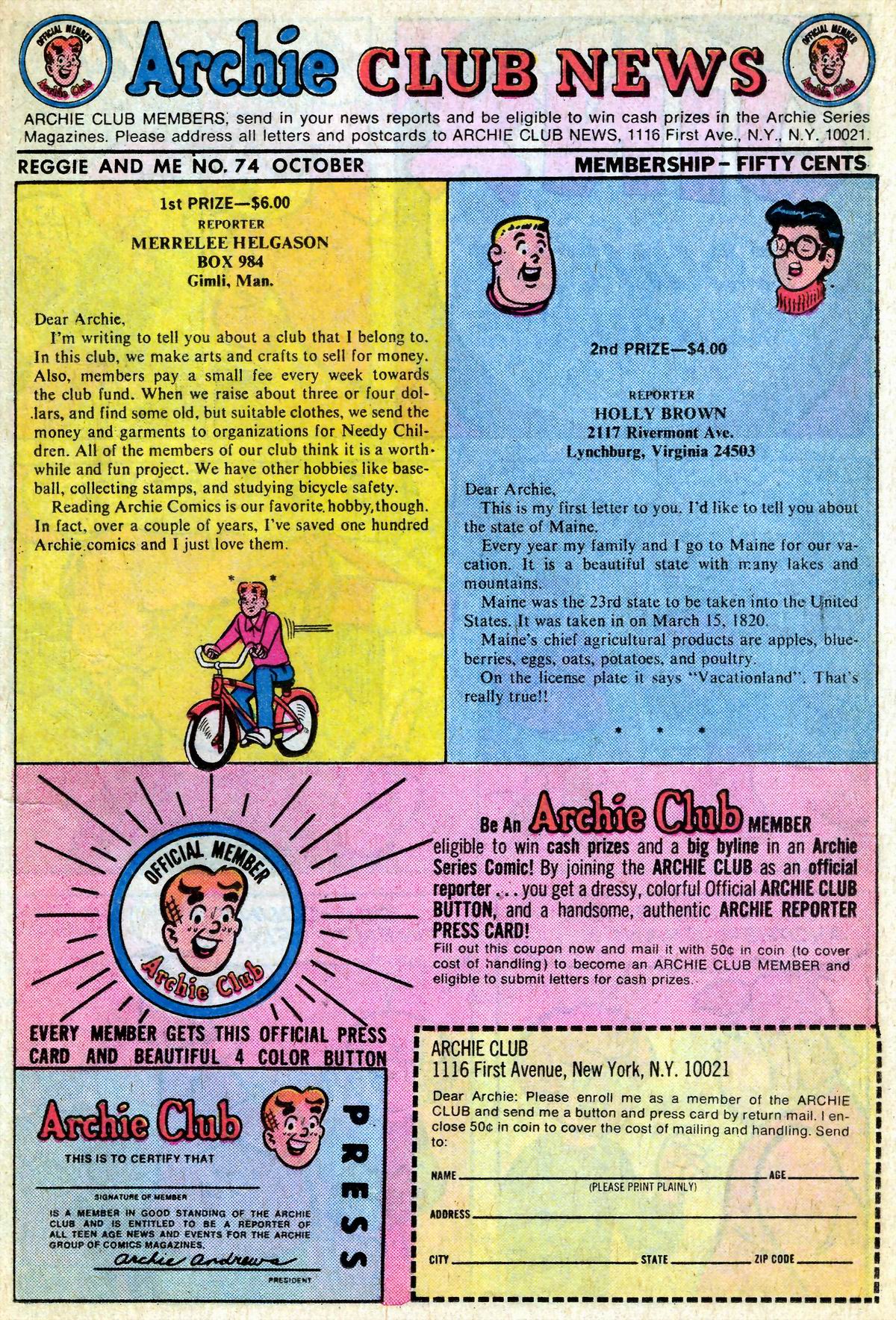 Read online Reggie and Me (1966) comic -  Issue #74 - 17