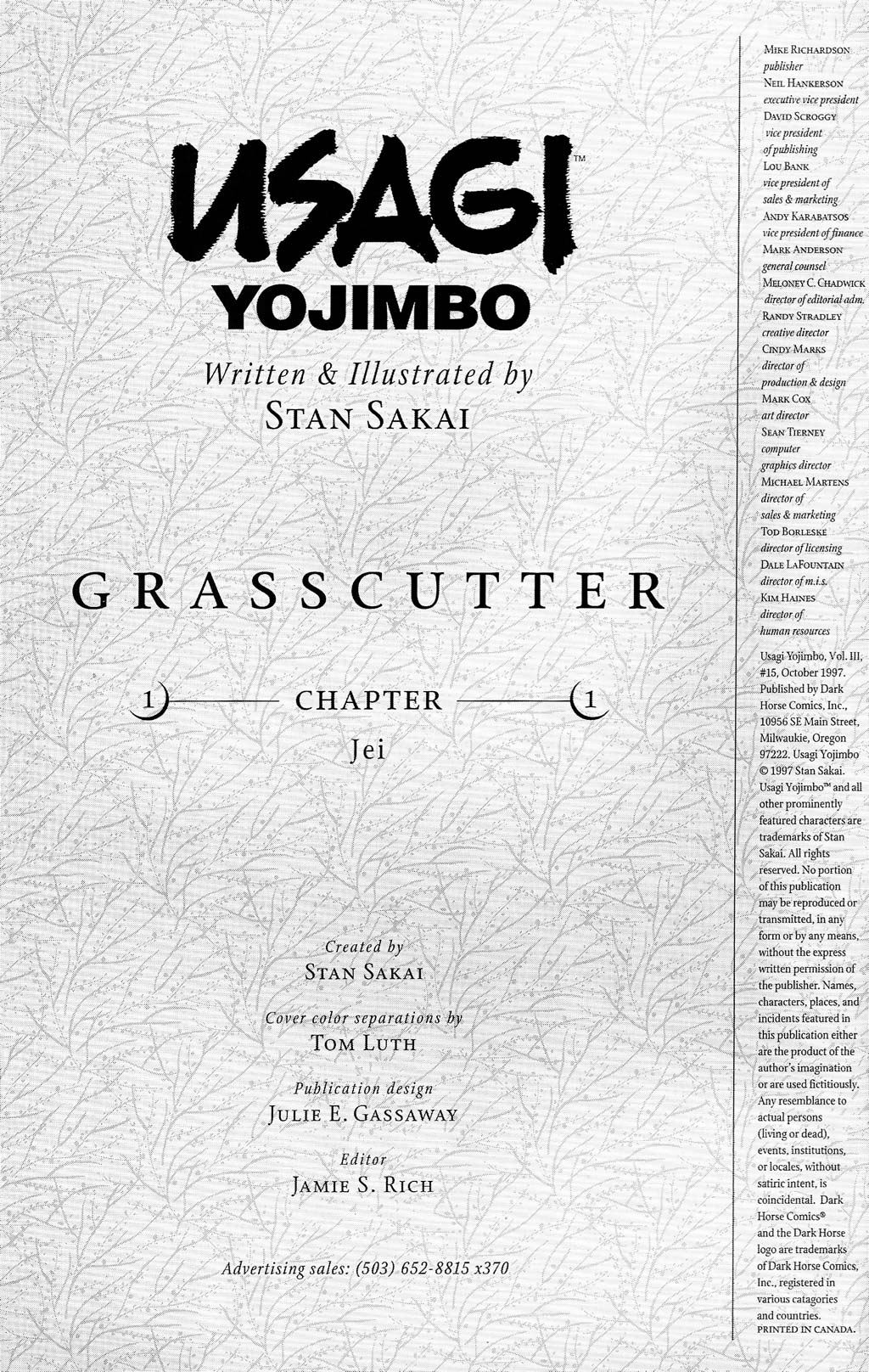 Read online Usagi Yojimbo (1996) comic -  Issue #15 - 2