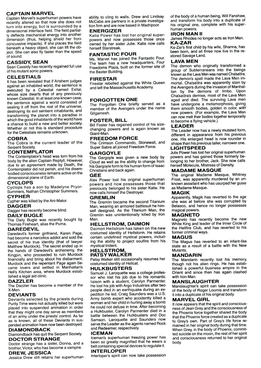 Read online The Official Handbook of the Marvel Universe: Update '89 comic -  Issue #7 - 51
