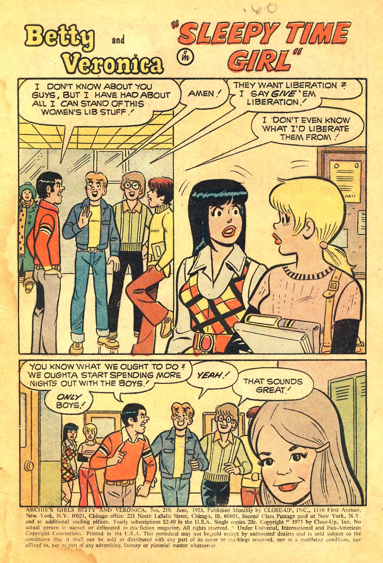 Read online Archie's Girls Betty and Veronica comic -  Issue #210 - 1