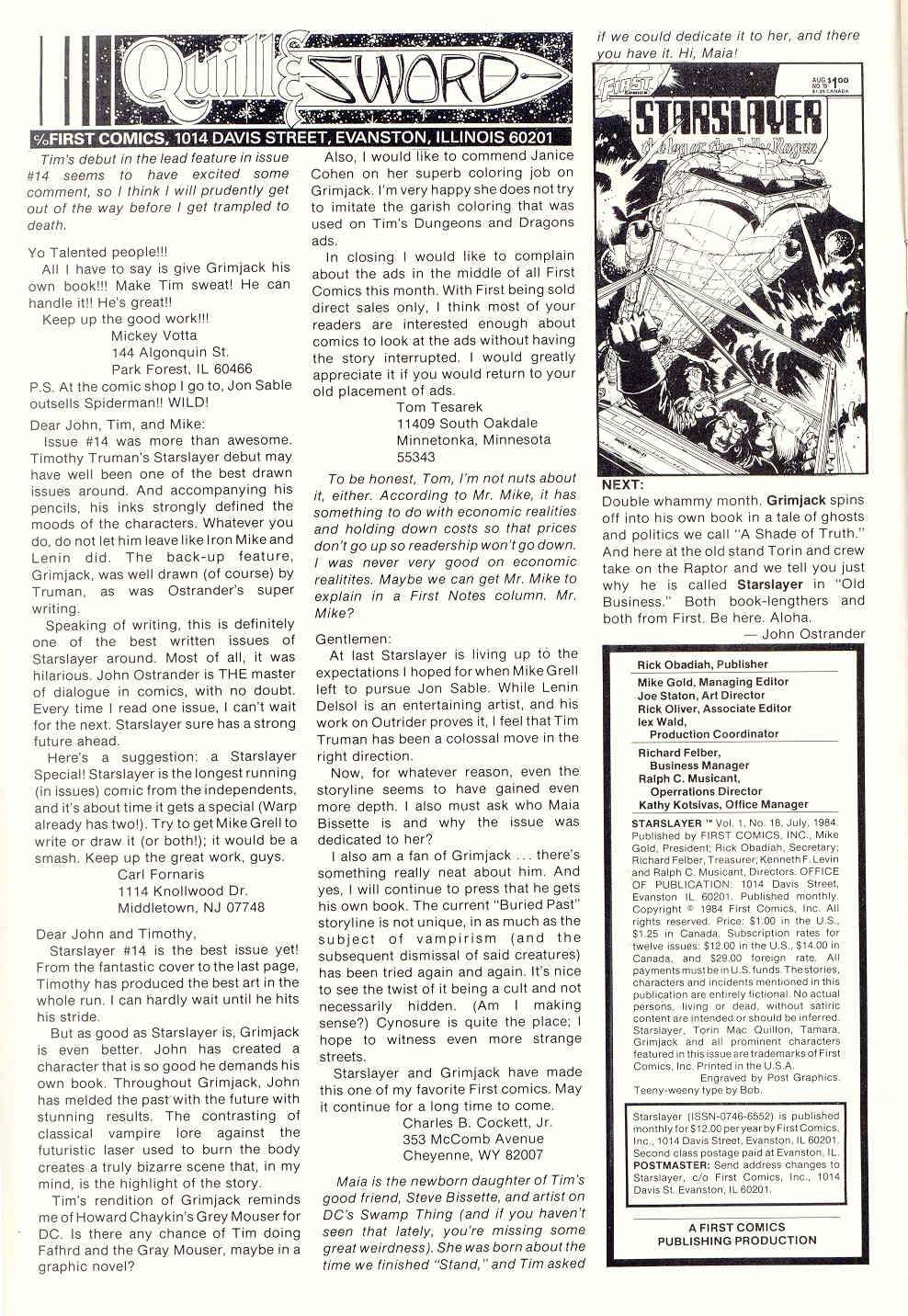 Read online Starslayer comic -  Issue #18 - 2