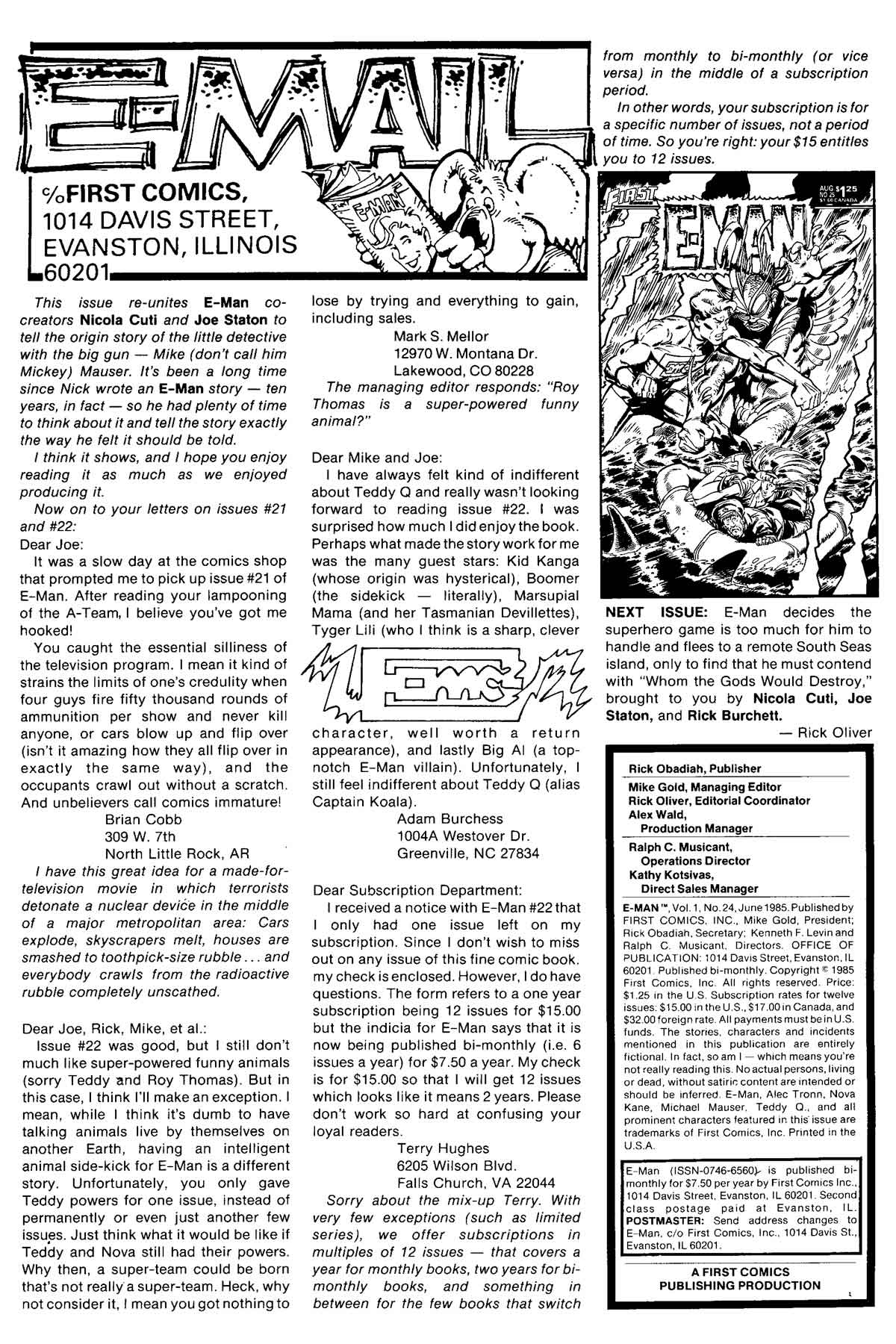 Read online E-Man (1983) comic -  Issue #24 - 2