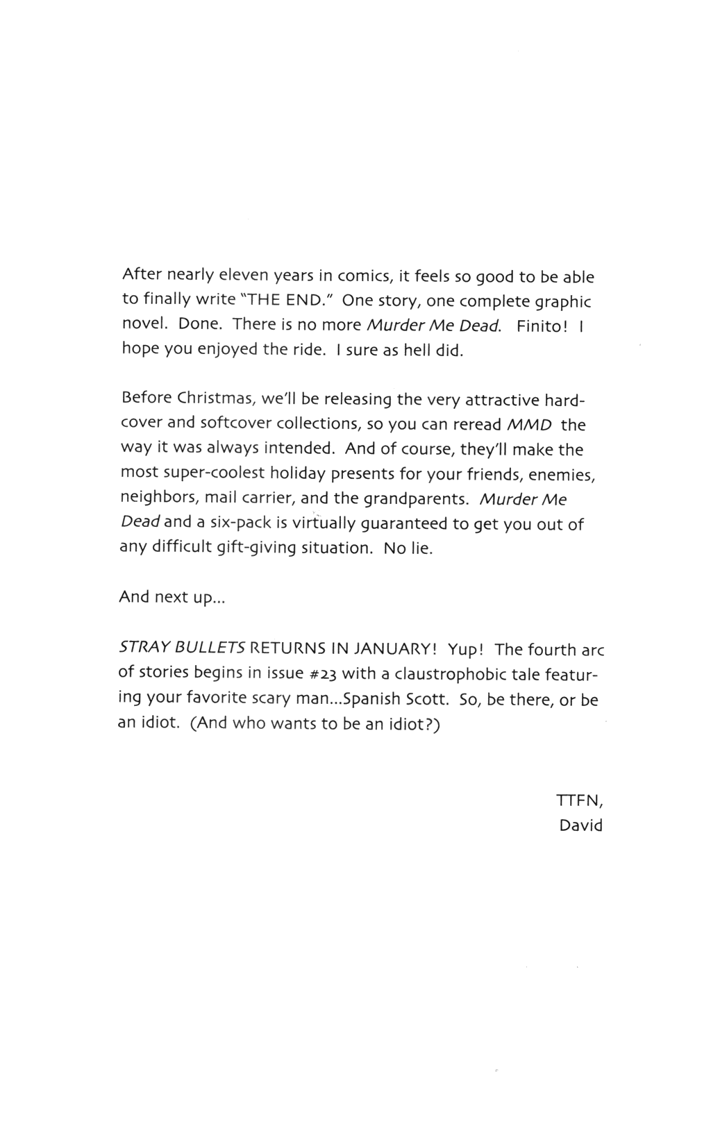 Read online Murder Me Dead comic -  Issue #9 - 73