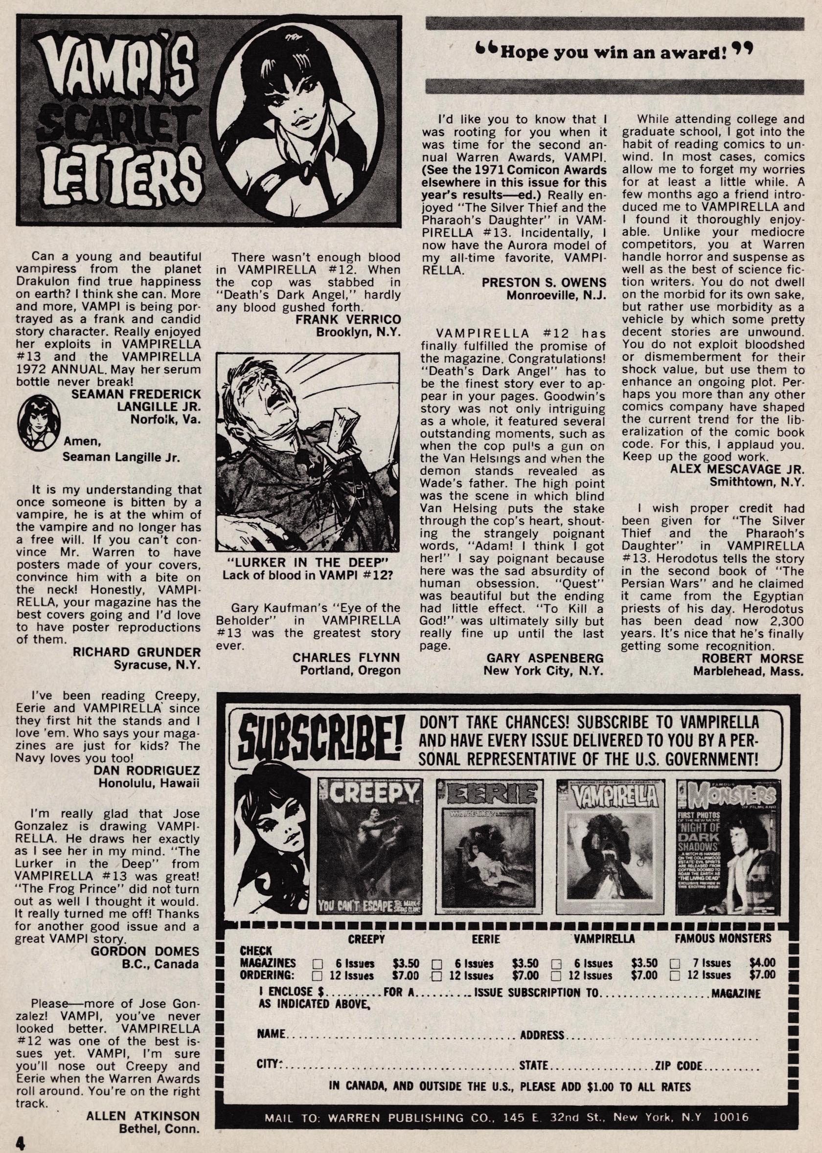 Read online Vampirella (1969) comic -  Issue #15 - 4