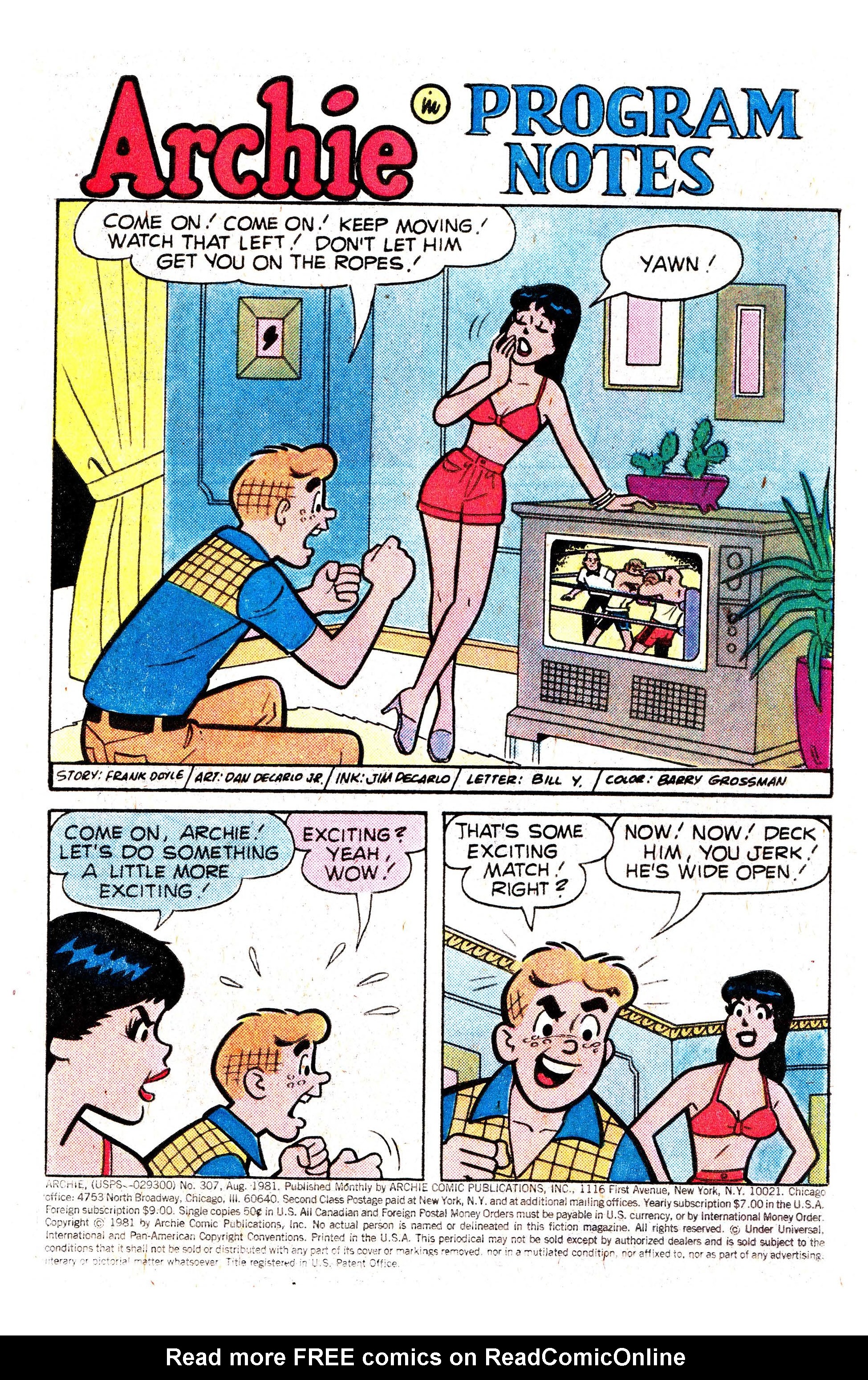 Read online Archie (1960) comic -  Issue #307 - 2