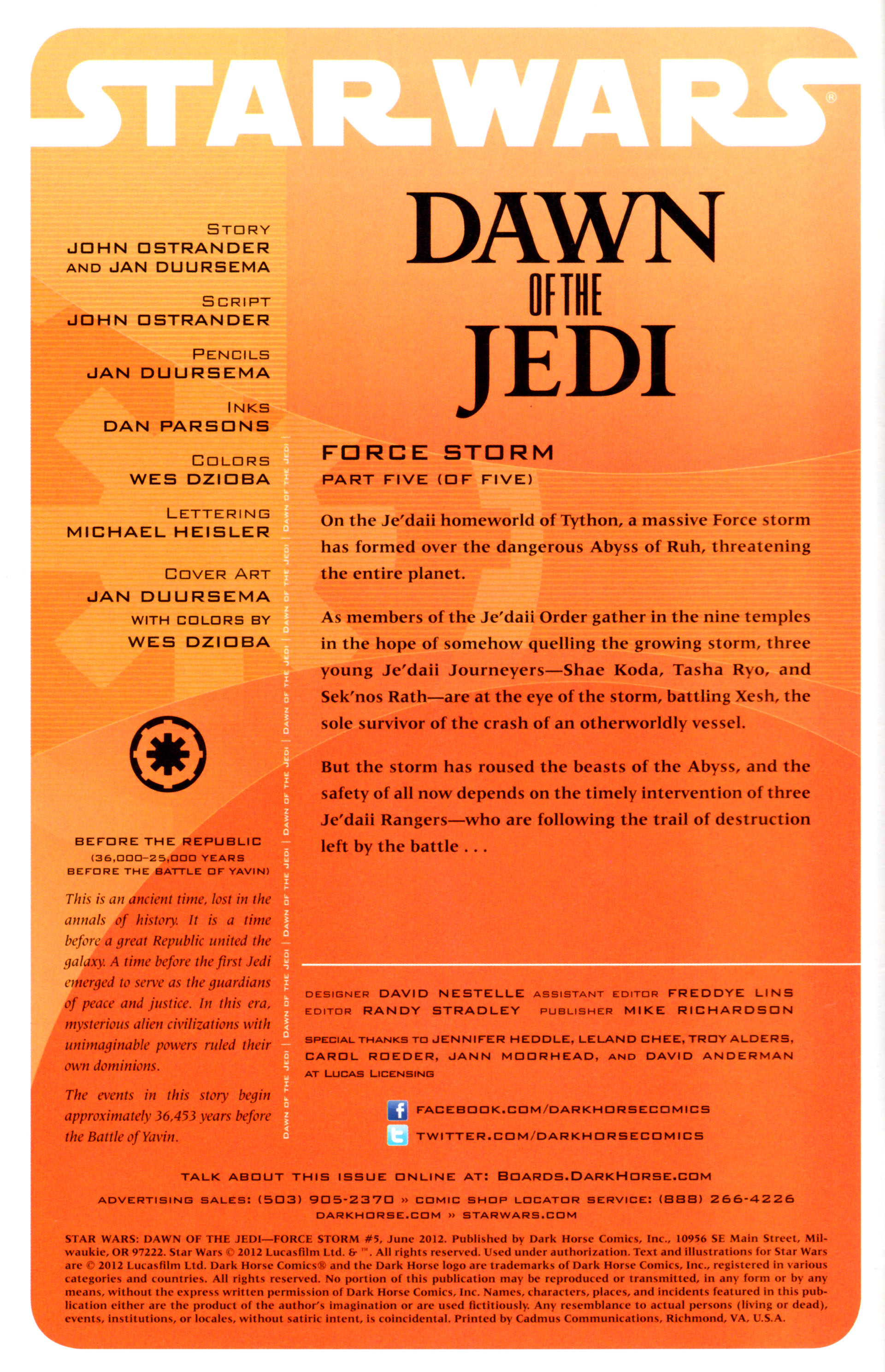 Read online Star Wars: Dawn Of The Jedi - Force Storm comic -  Issue #5 - 2