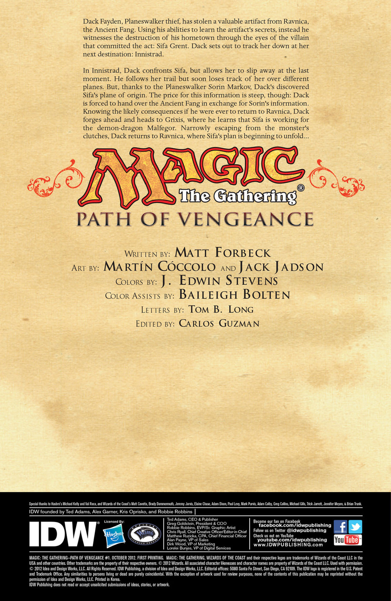 Read online Magic: The Gathering--Path of Vengeance comic -  Issue #1 - 2