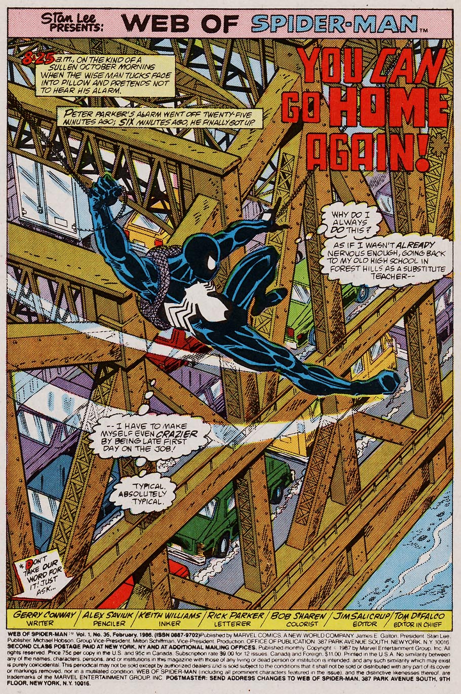 Read online Web of Spider-Man (1985) comic -  Issue #35 - 2