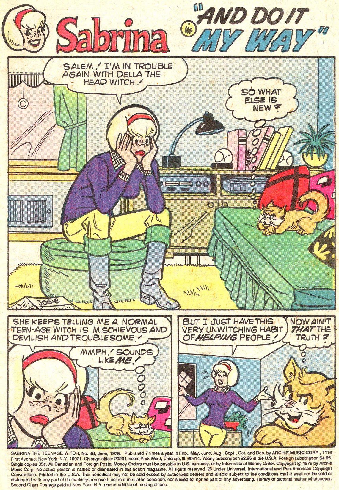 Read online Sabrina The Teenage Witch (1971) comic -  Issue #46 - 3