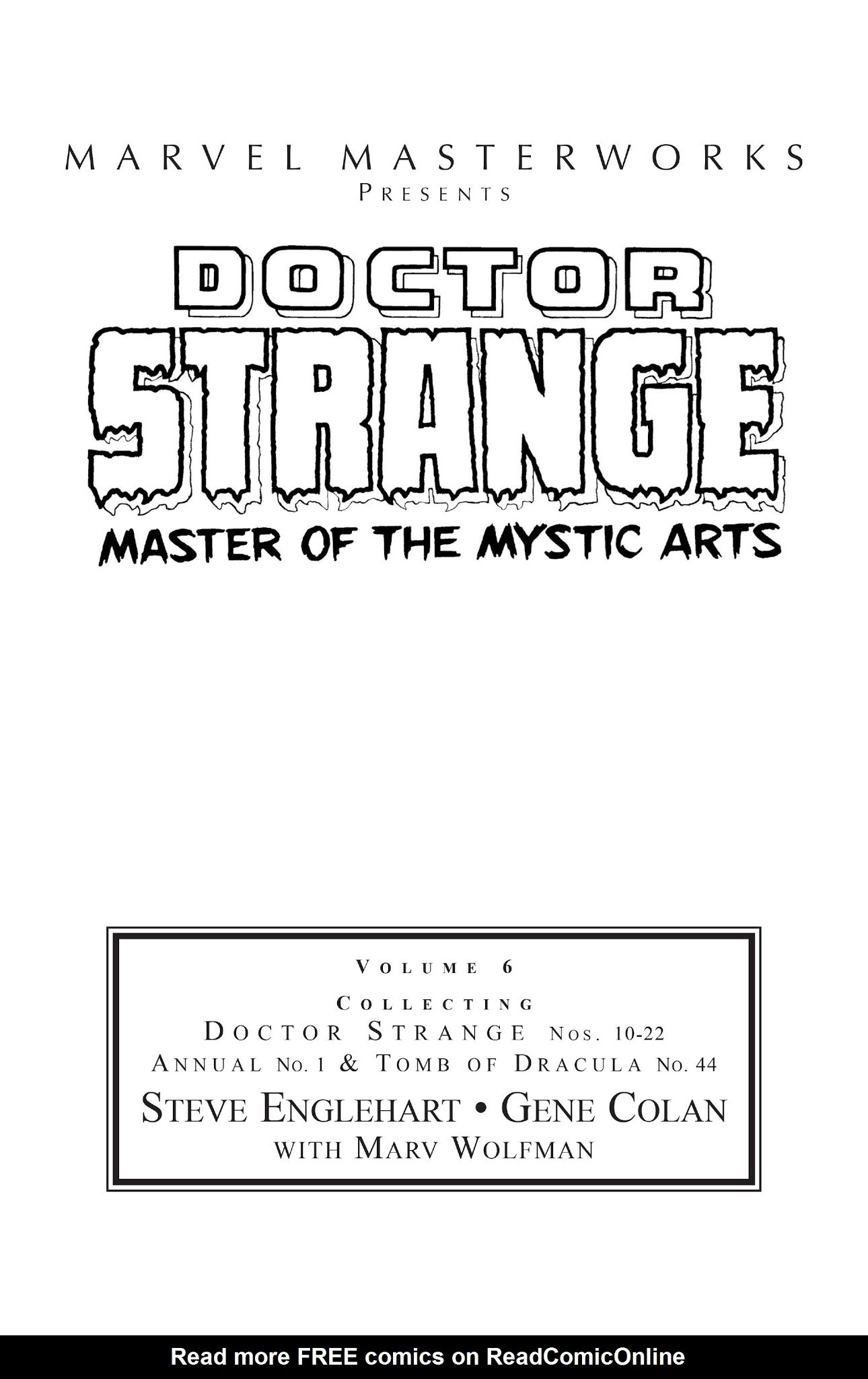 Read online Marvel Masterworks: Doctor Strange comic -  Issue # TPB 6 (Part 1) - 2