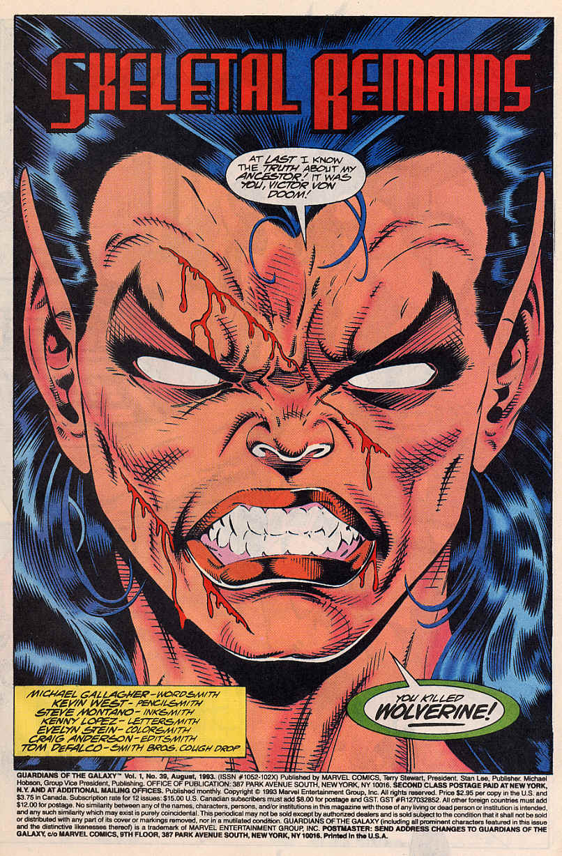 Read online Guardians of the Galaxy (1990) comic -  Issue #39 - 2