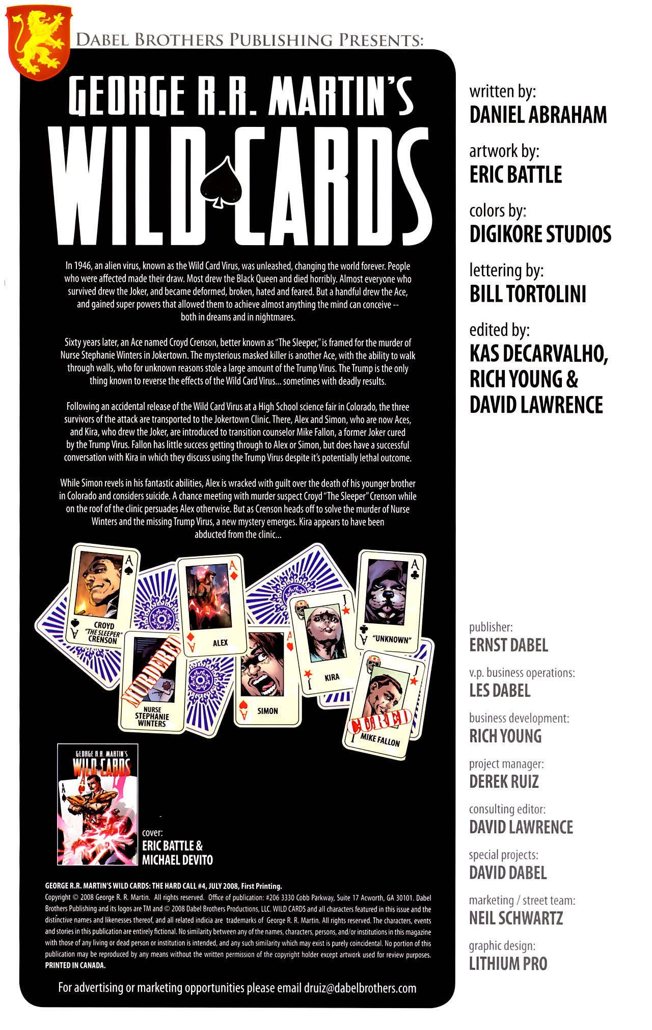 Read online George R.R. Martin's Wild Cards: The Hard Call comic -  Issue #4 - 2