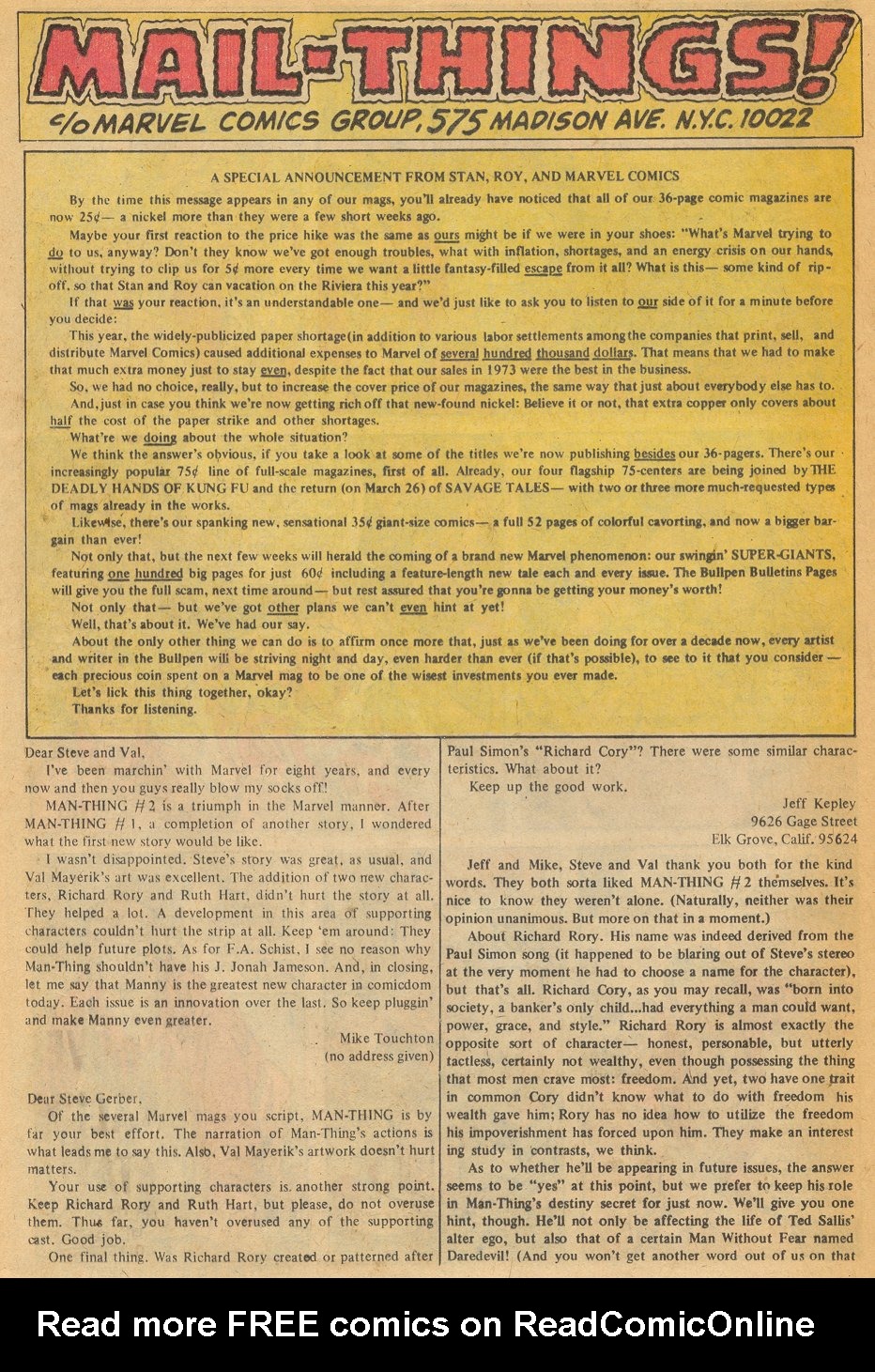 Read online Man-Thing (1974) comic -  Issue #6 - 12