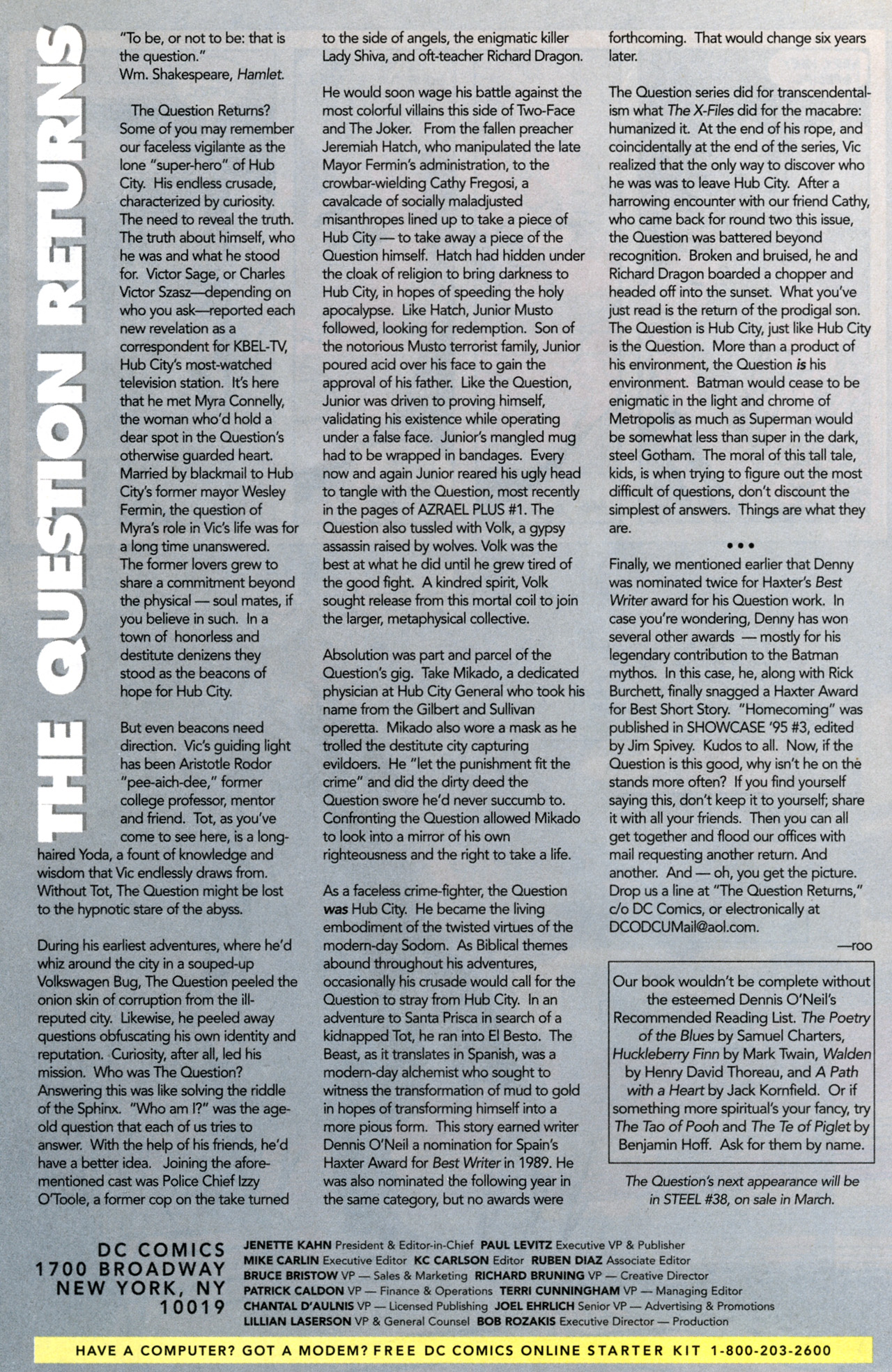 Read online The Question Returns comic -  Issue # Full - 46