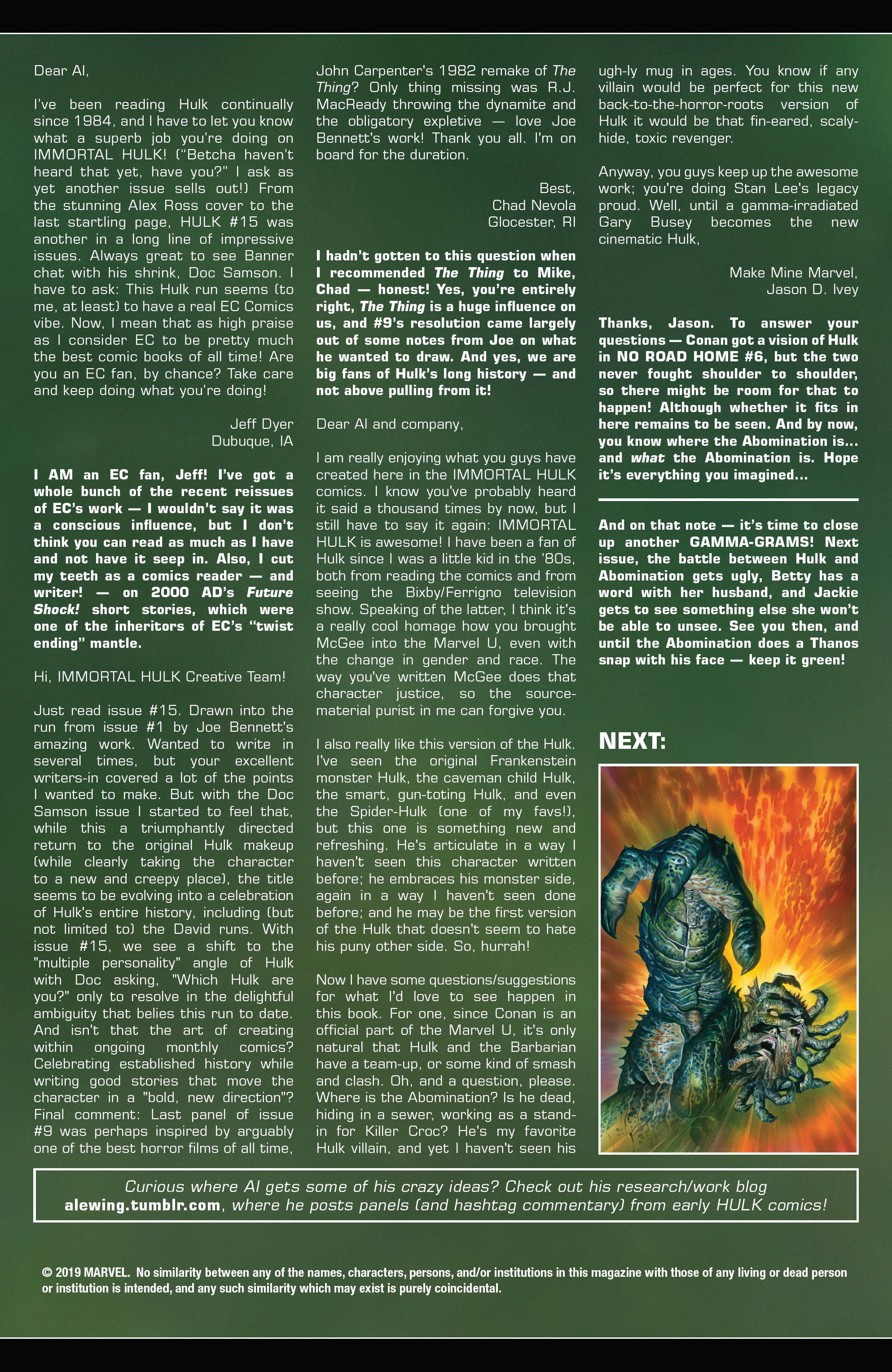 Read online Immortal Hulk comic -  Issue #18 - 23