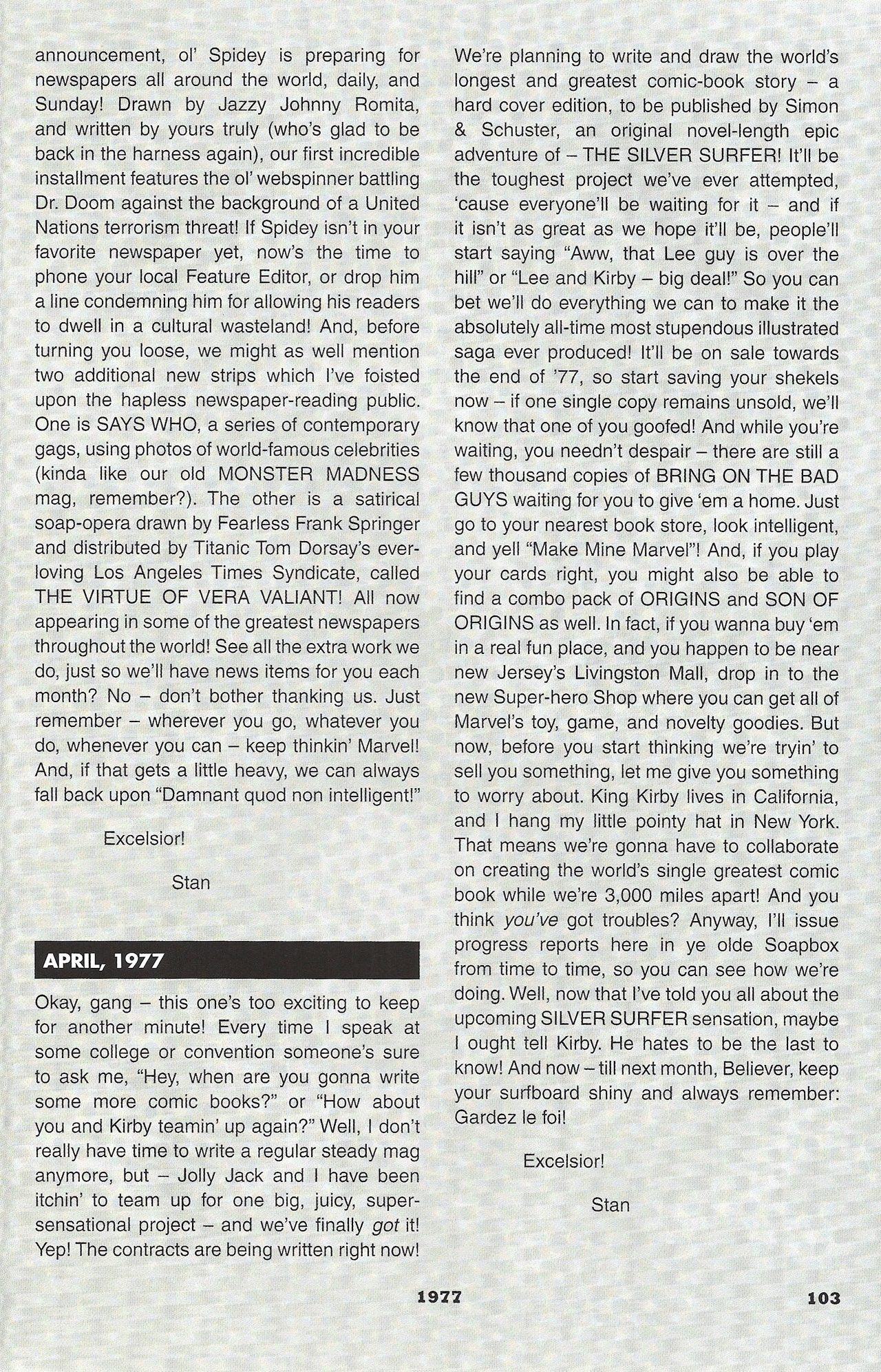 Read online Stan's Soapbox: The Collection comic -  Issue # TPB - 89