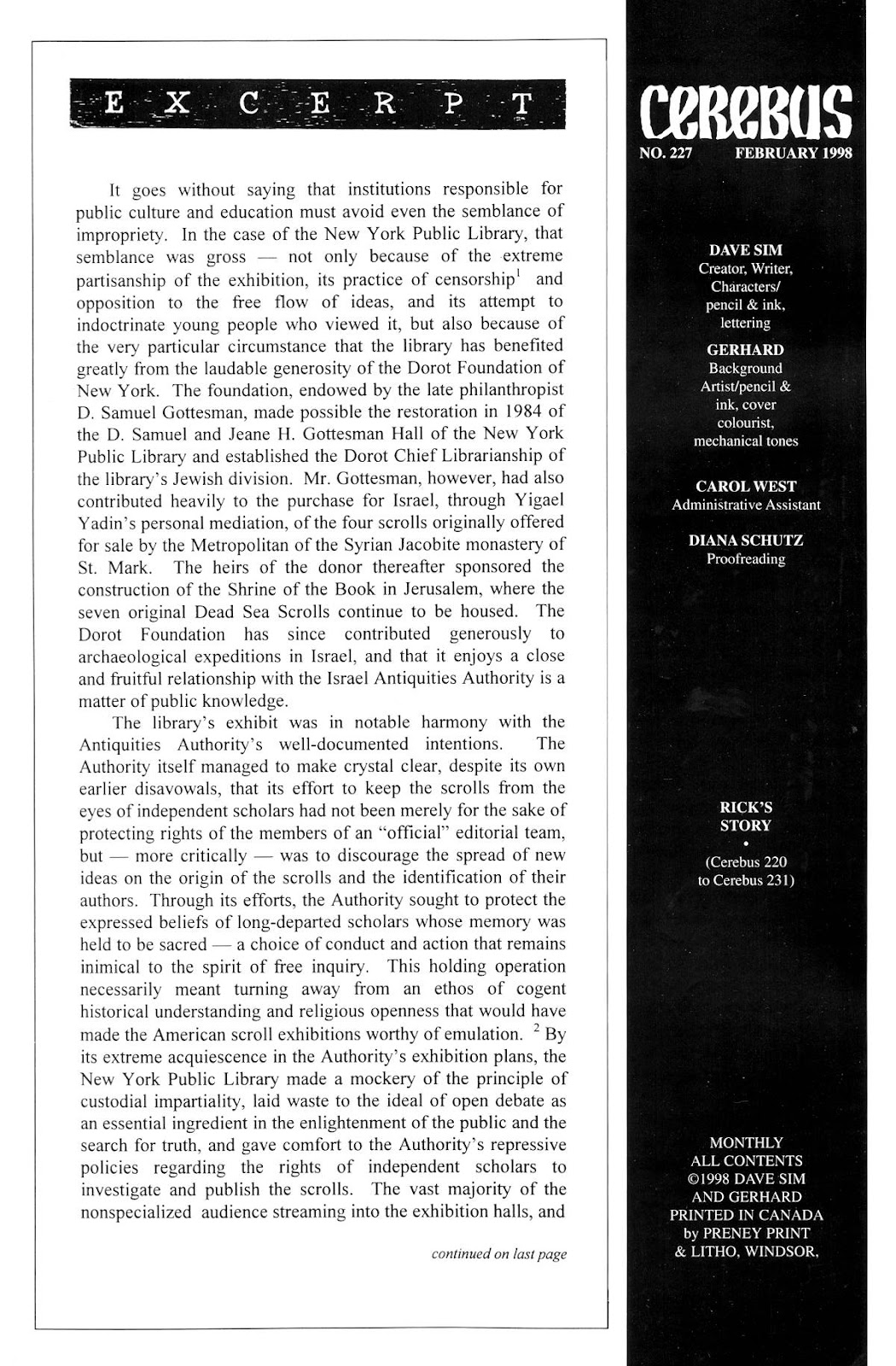 Cerebus issue 227 - Page 2