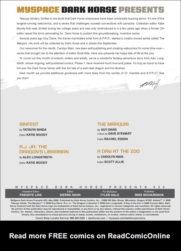 Read online MySpace Dark Horse Presents comic -  Issue #22 - 1