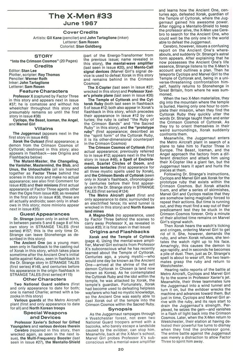 Read online The Official Marvel Index To The X-Men comic -  Issue #2 - 22