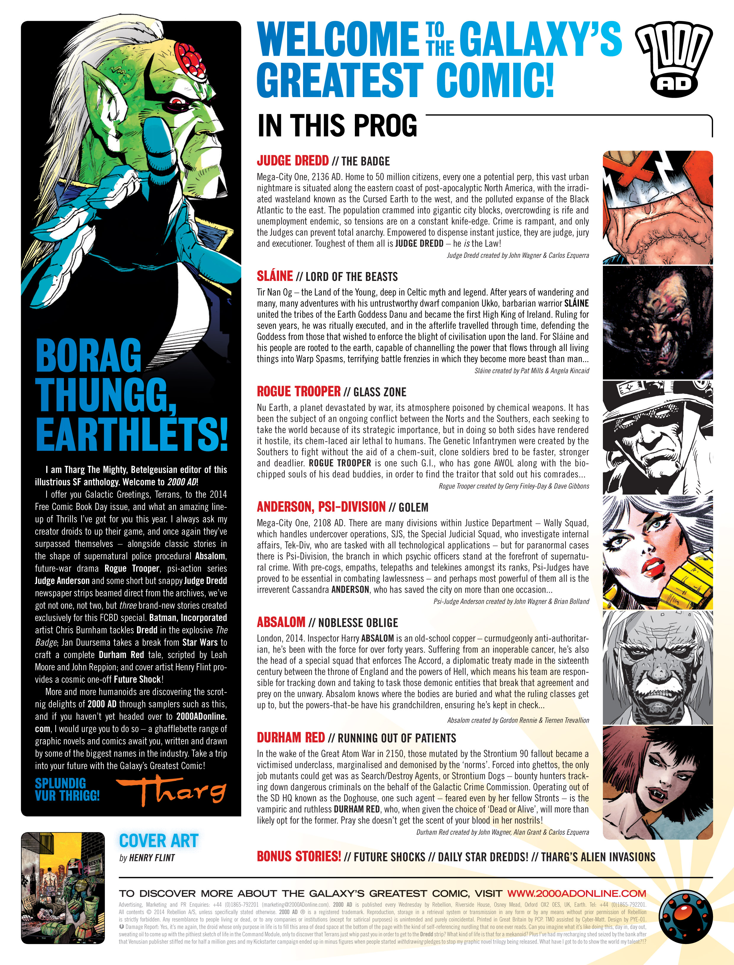Read online Free Comic Book Day 2014 comic -  Issue # 2000 AD - 2